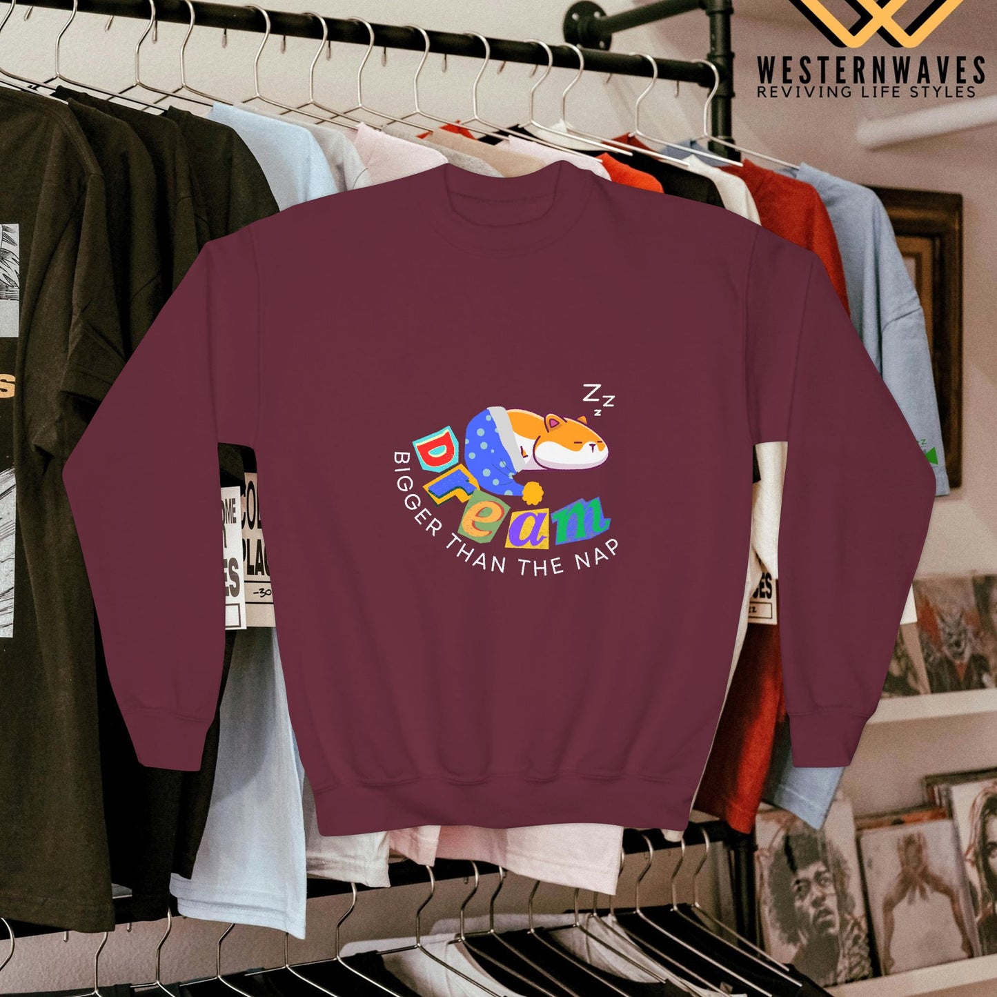 Youth Crewneck Sweatshirt_ N3+ Series YCNSS PT2WW001_ Limited Edition Perfect Companion for the School, Sports & Casual hangouts by WesternWaves: