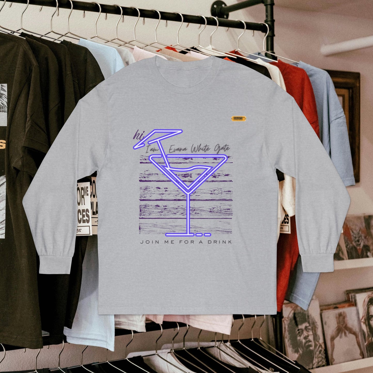 Unisex Classic Long Sleeve T-Shirt_ N6* Series USCLSTS PT2WW002_ Limited Edition Playful Design by WesternWaves: