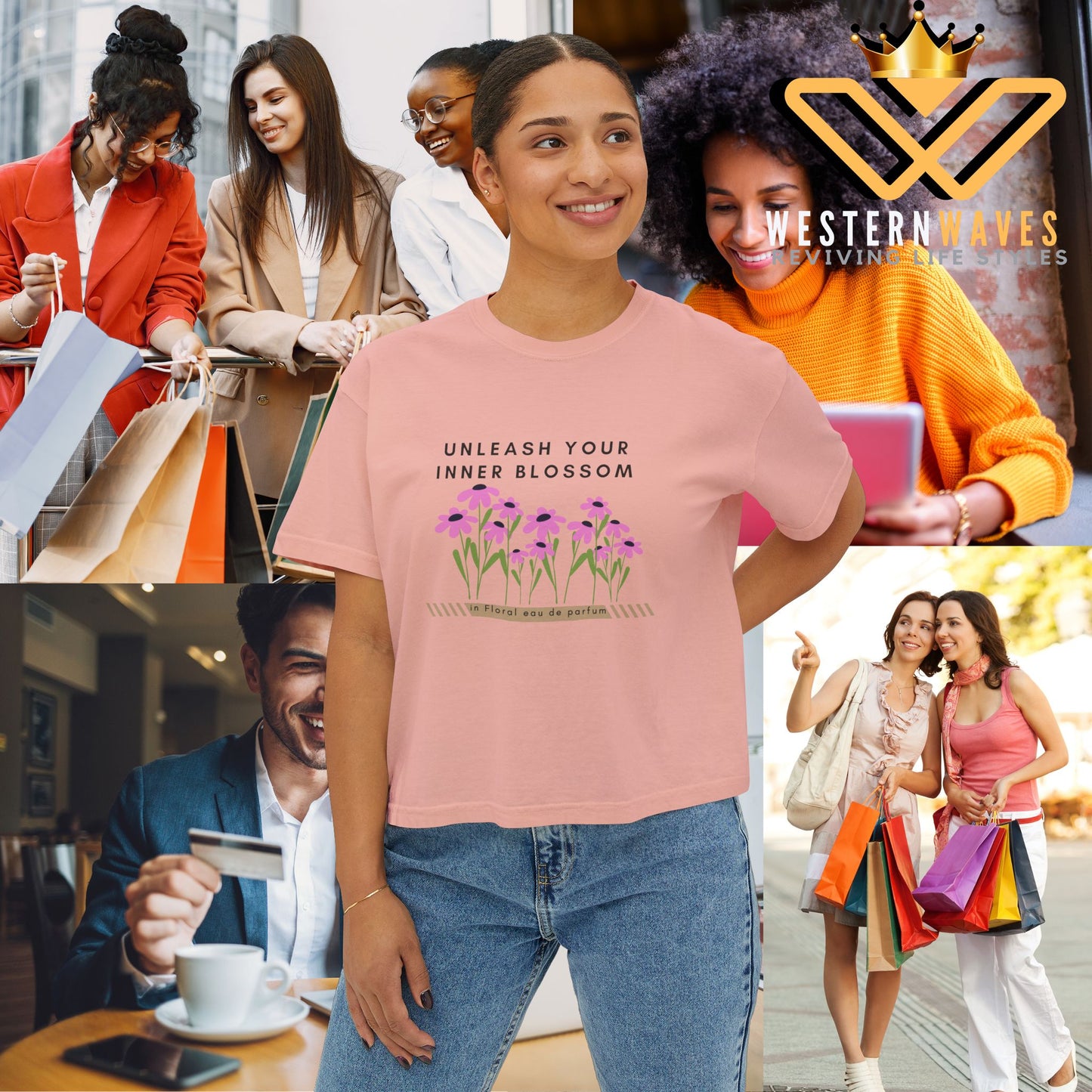 Women's Boxy Tee_ N3+ Series WBTEE PT2WW001_ limited edition by WesternWaves: