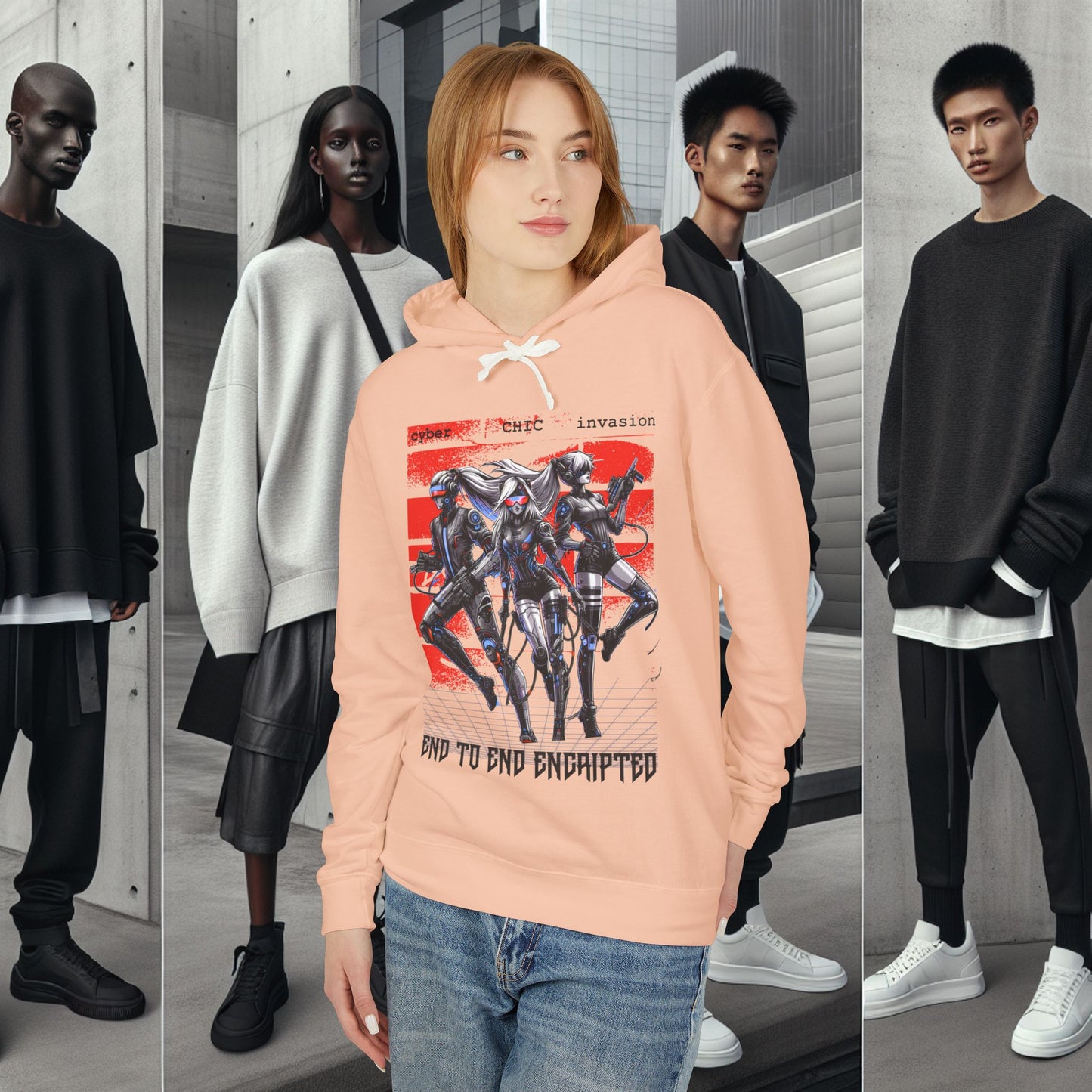 Unisex Lightweight Hooded Sweatshirt_ Series UWD 051_ Limited Edition Raw Streetwear by WesternWaves: