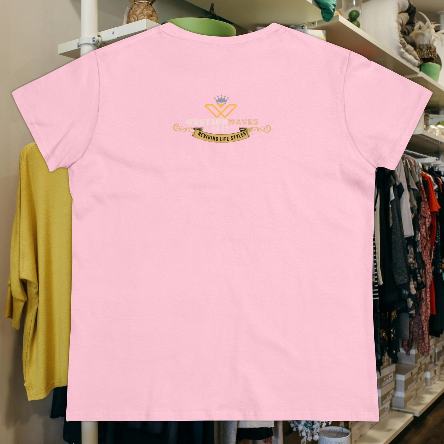 Women's Midweight Cotton Tee_ Essential Comfort_ N2+ Series SSTS PT2WW004_ Limited Edition Perfect Blend of Comfort by WesternWaves: