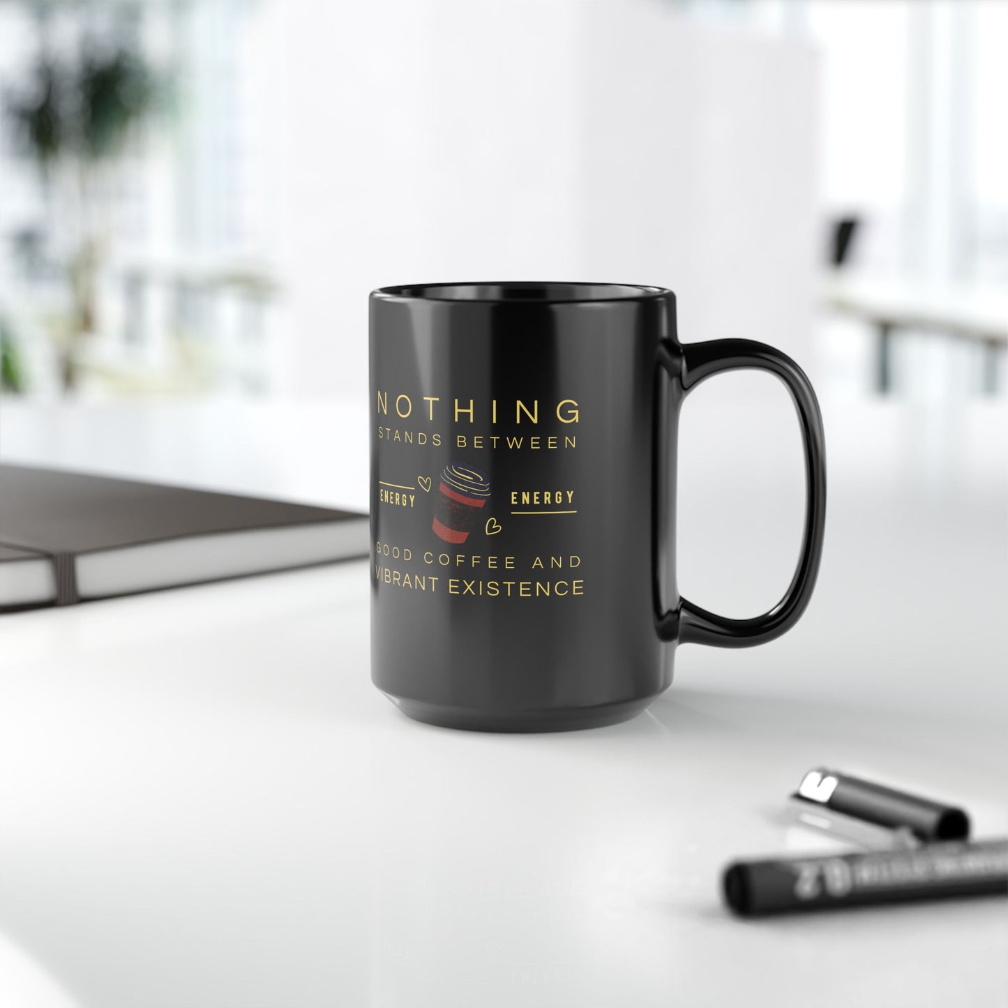 Black Mug 15oz_ N7+ Series BLACKMUG PT2WW001_ Limited Edition Stylish Mug by WesternWawes: