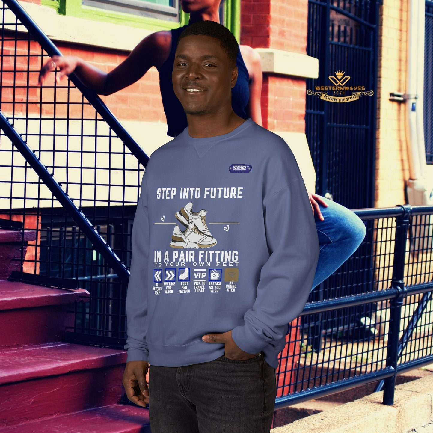 Unisex ComfortWash® Garment Dyed Crewneck Sweatshirt_ N7* Series USCGDCNSS PT2WW001_ Limited Edition Comfort & Retro Flair by WesternWaves: