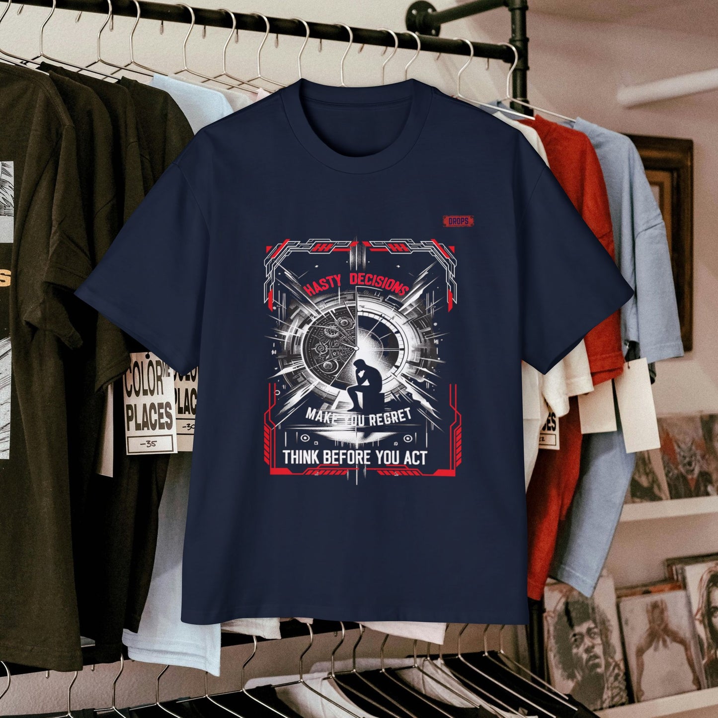 Men's Oversized Graphic Tee_ Series N8+ MENSOSGTEE PT2WW001_ Series SHD 008_ Limited Edition Unique Casual Wear by WesternWaves: