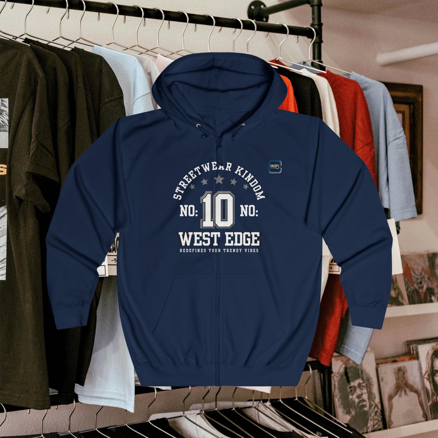Unisex Full Zip Hoodie_ N7+ Series USFZHOODIE PT2WW003_ Limited Edition Trendy Vibes by WesternWaves: