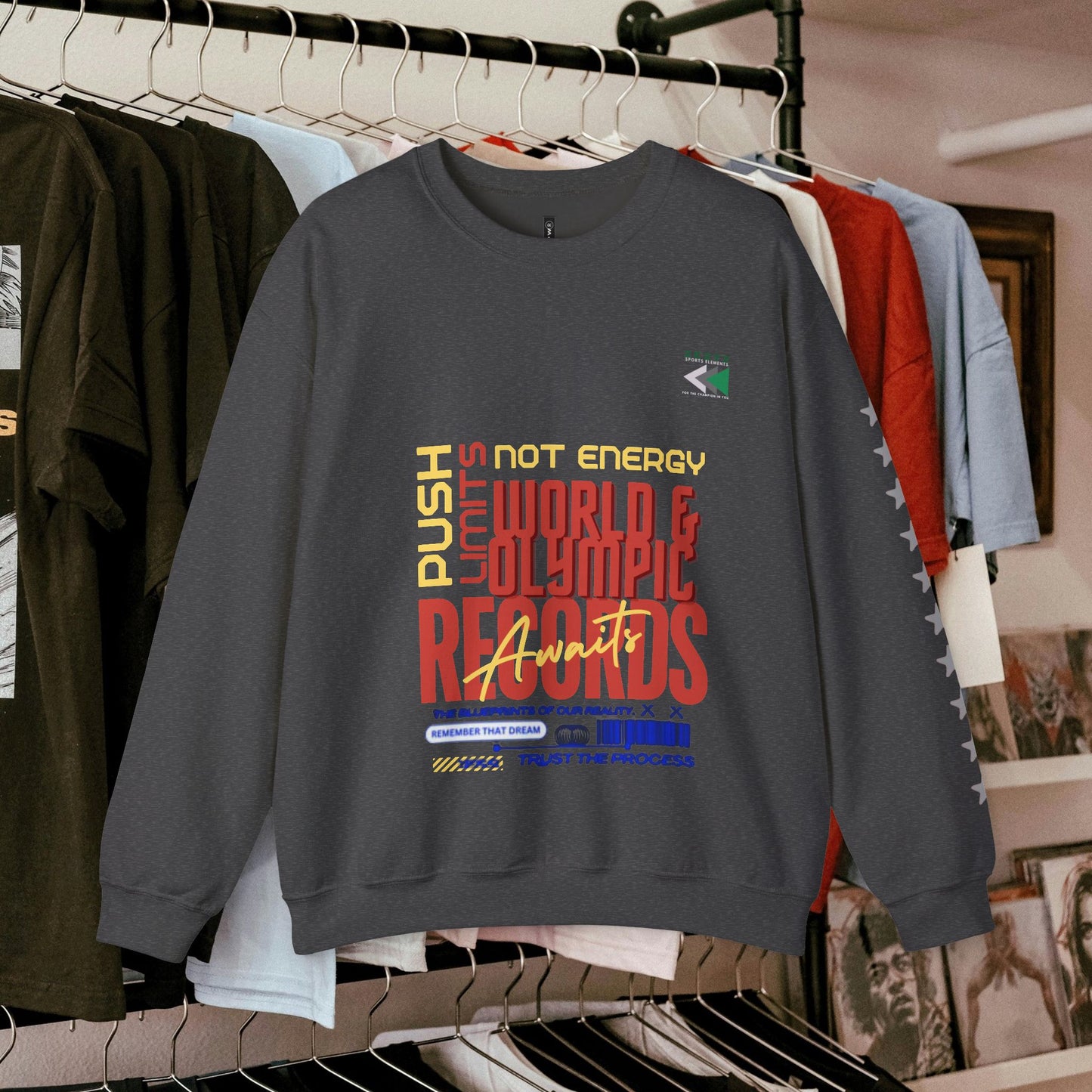 Unisex Heavy Blend™ Crewneck Sweatshirt_ N2 Sports Series UHBCSS PT2WW006_ Limited Edition ‘Zeztz’ Brand Sports Elements by WesternWaves: