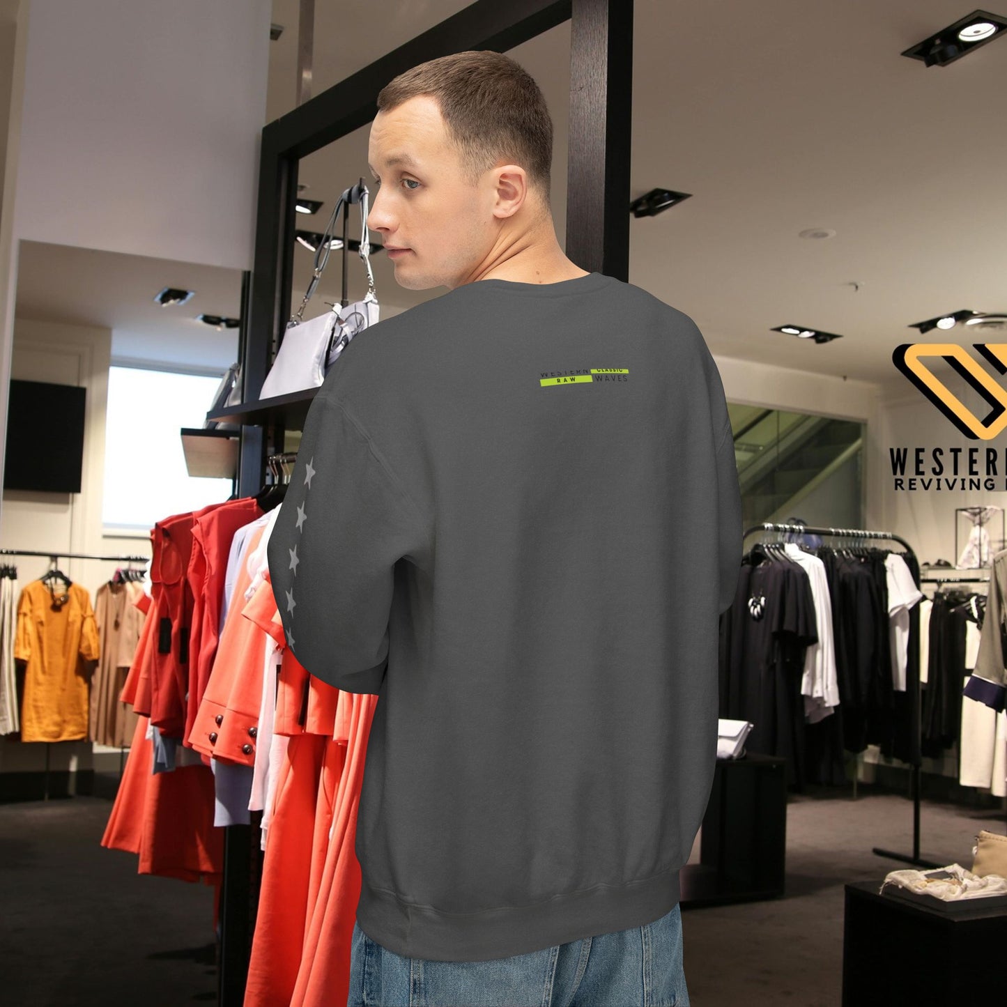 Unisex Lightweight Crewneck Sweatshirt_ N3+ Series ULWCSS PT2WW012_ Limited Edition Unparalleled Quality by WesternWaves: