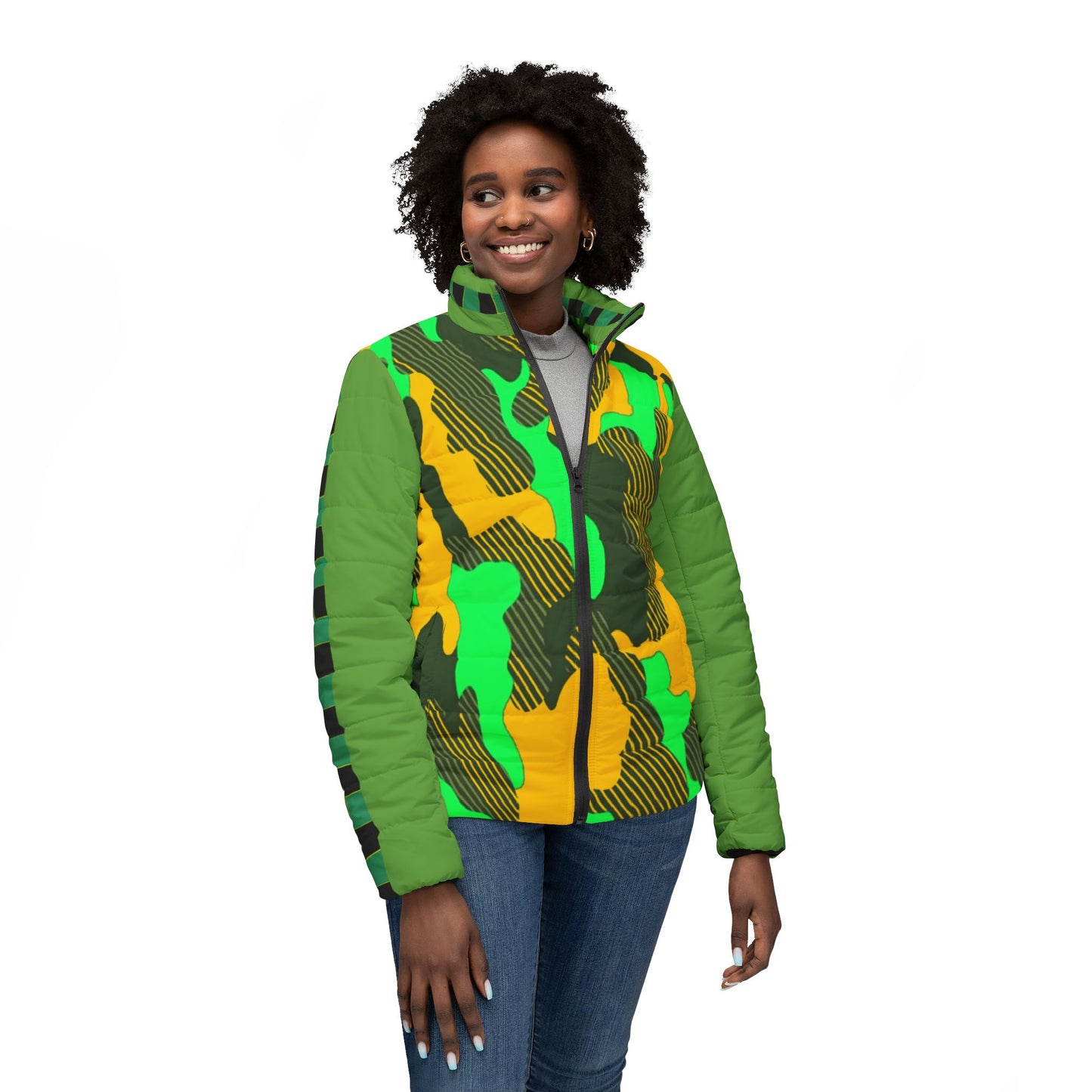 Women’s Puffer Jacket (AOP)_ N3+ Series WPJAOP PT2WW004_ Limited Edition by WesternWaves: