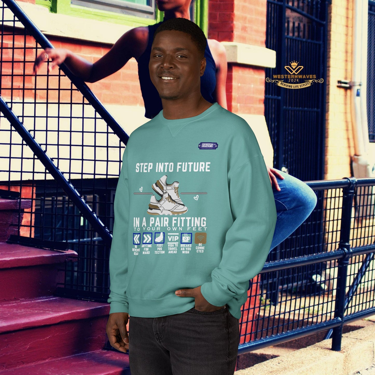 Unisex ComfortWash® Garment Dyed Crewneck Sweatshirt_ N7* Series USCGDCNSS PT2WW001_ Limited Edition Comfort & Retro Flair by WesternWaves: