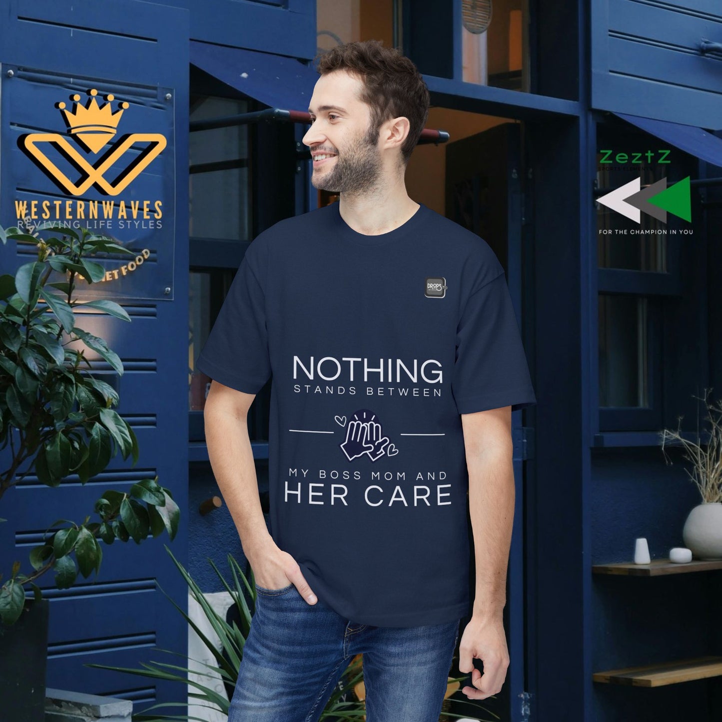 Unisex Midweight T-shirt, Made in USA_ N+ Series UMTS PT2WW007_ Limited Edition Design by WesternWaves: