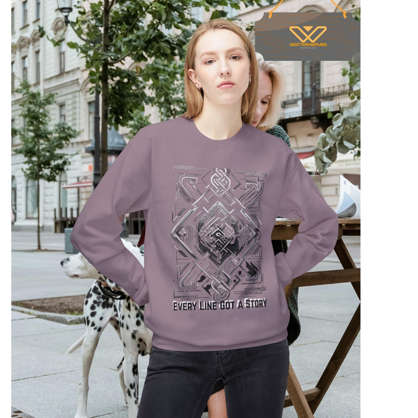 Every Line Got A Story Sweatshirt | Unisex Fleece Crewneck, Cozy Pullover, Artistic Gift, Casual Layer, Everyday Wear