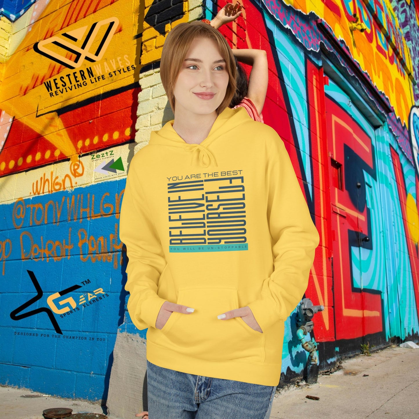 Unisex Midweight Softstyle Fleece Hoodie_ N2+ Series SMWSSFH PT2WW005_Limited Edition Luxuriously Soft 100% Cotton Face by WesternWaves: