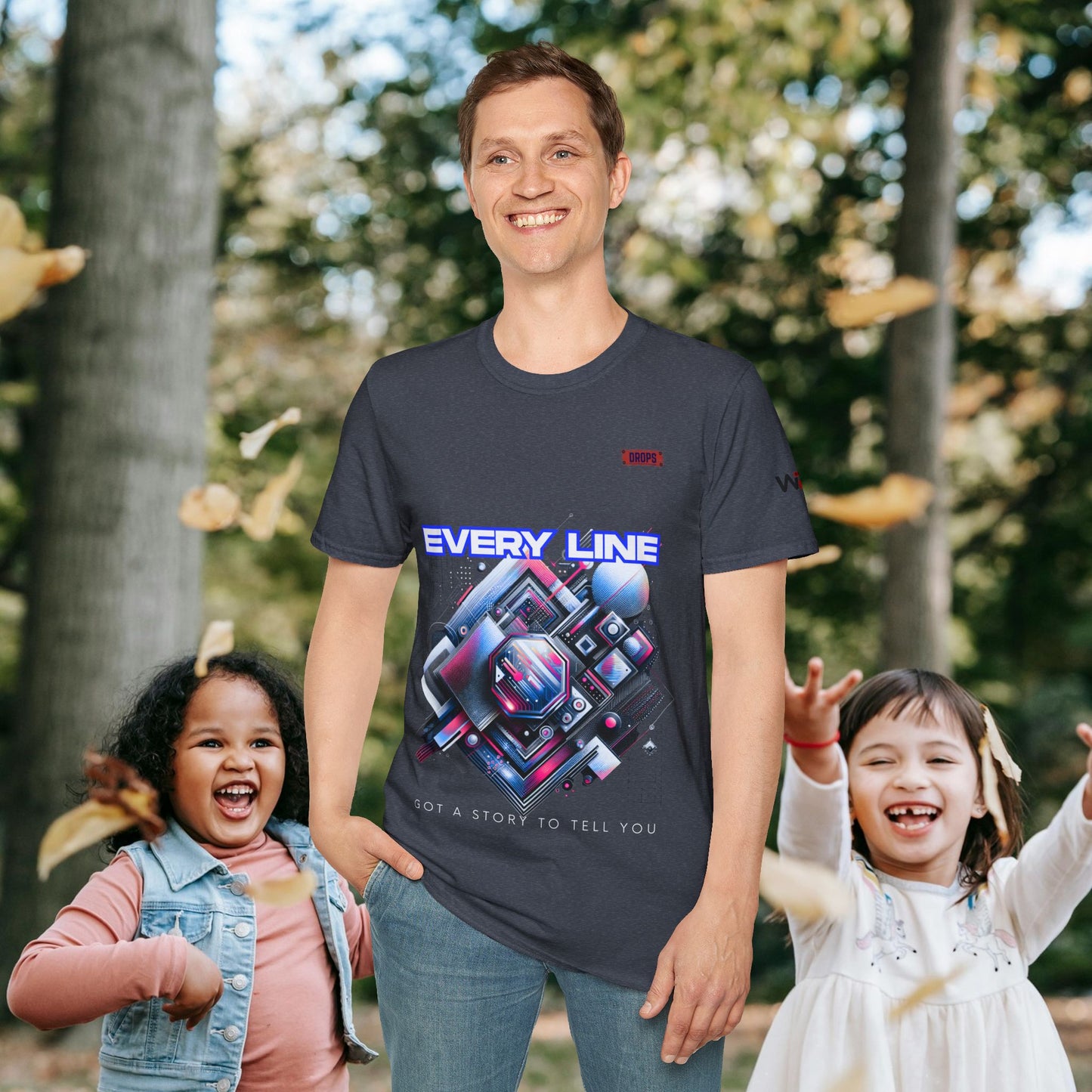 Every Line Graphic Unisex Softstyle T-Shirt | Retro Art Tee, Casual Wear, Gift for Art Lovers, Streetwear, Everyday Style