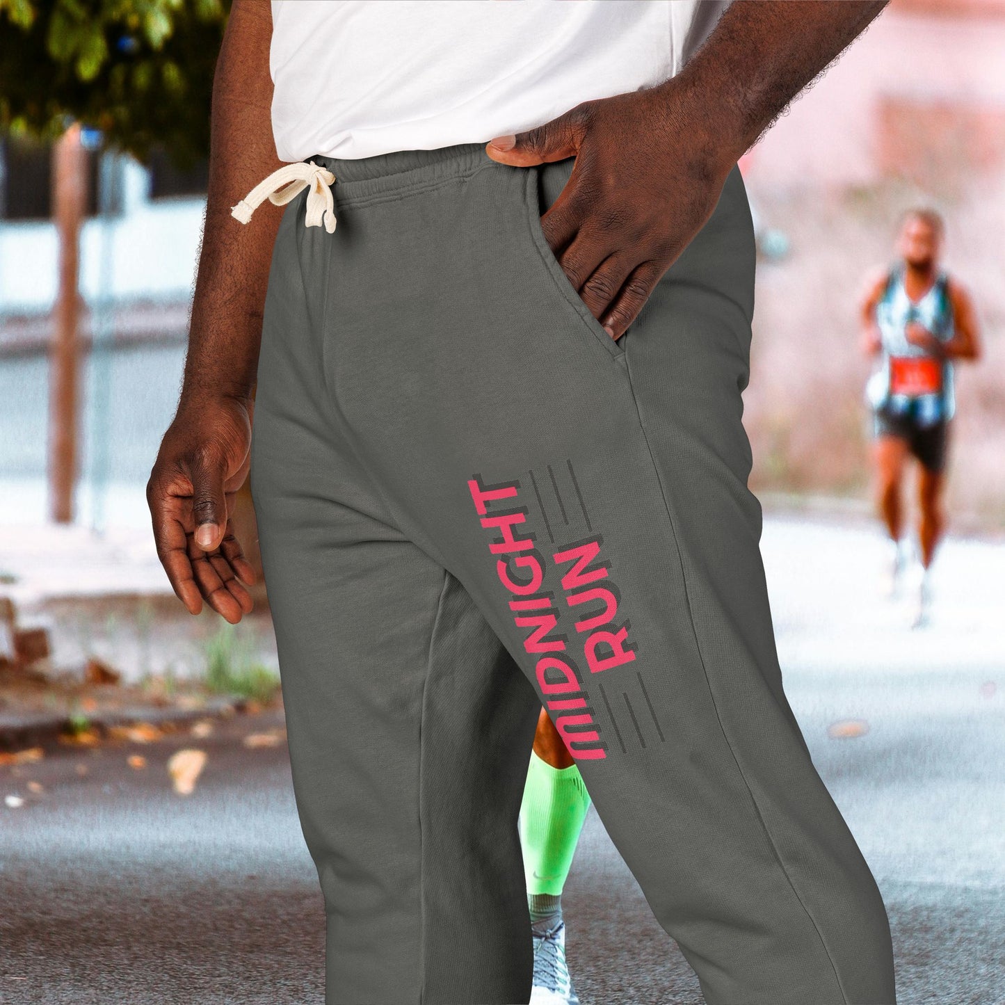 Unisex Fleece Sweatpants with Playful Design_ Series UWD 080_ Limited Edition Cozy Lounge Pants by WesternWaves: