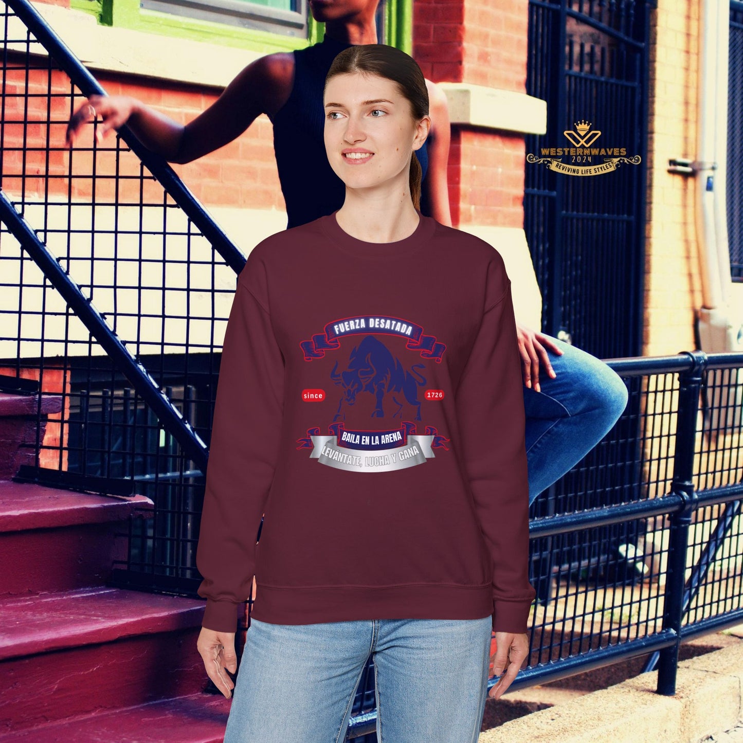 Unisex Heavy Blend™ Crewneck Sweatshirt_ N3+ Series UHBCSS PT2WW038_ Limited Edition Pure Luxury By WesternWaves: