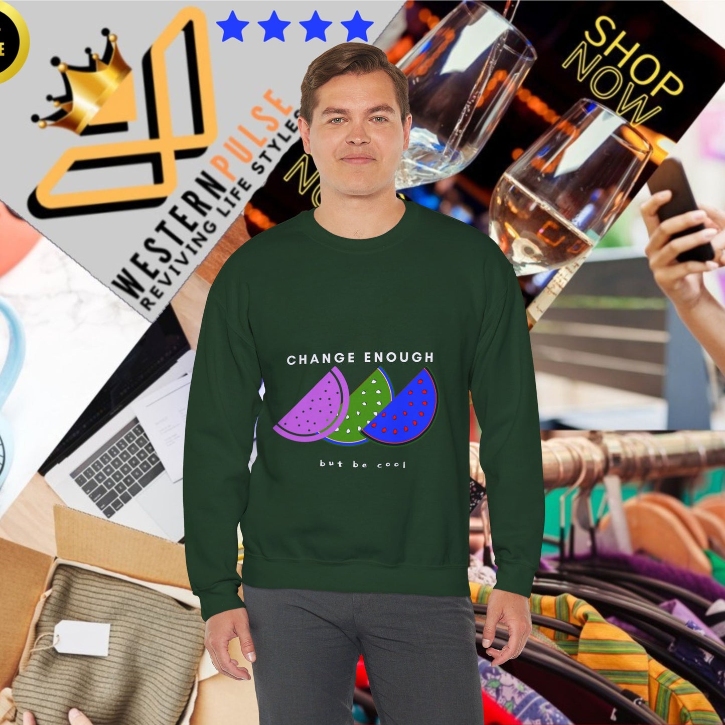 Unisex Heavy Blend™ Crewneck Sweatshirt_ N2+ Series UHBCSS PT2WW003_L imited Edition Pure Luxury for Every Occasion by WesternWaves: