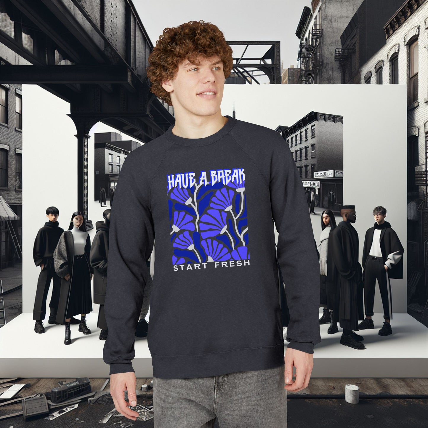 Unisex Sponge Fleece Raglan Sweatshirt_ Series UWD 062_ Limited Edition Cozy Fashion Streewear by WesternWaves: