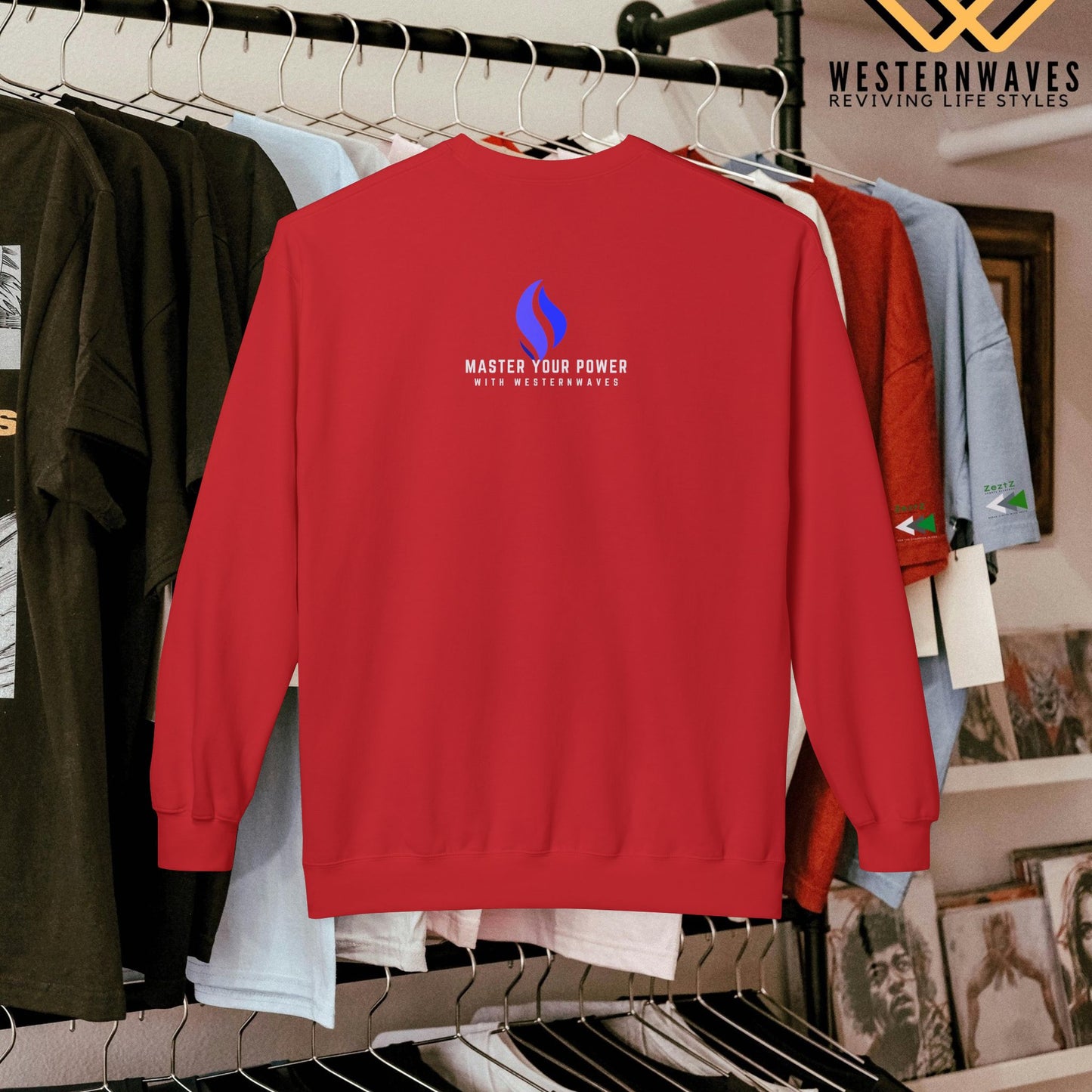 Softstyle Fleece Crewneck Sweatshirt_ N3+ Series SSFCNSS PT2WW001_ Limited Edition Comfort, Durabile & Sustainable Fashion Raw Classic by WesternWaves: