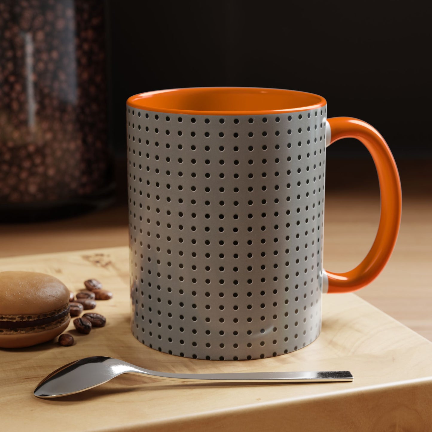 Two Tone Accent Coffee Mug 11oz_ N7+ Series ACMUG11OZ PT2WW001_ Limited Edition Stylish Perforated Design by WesternWaves: