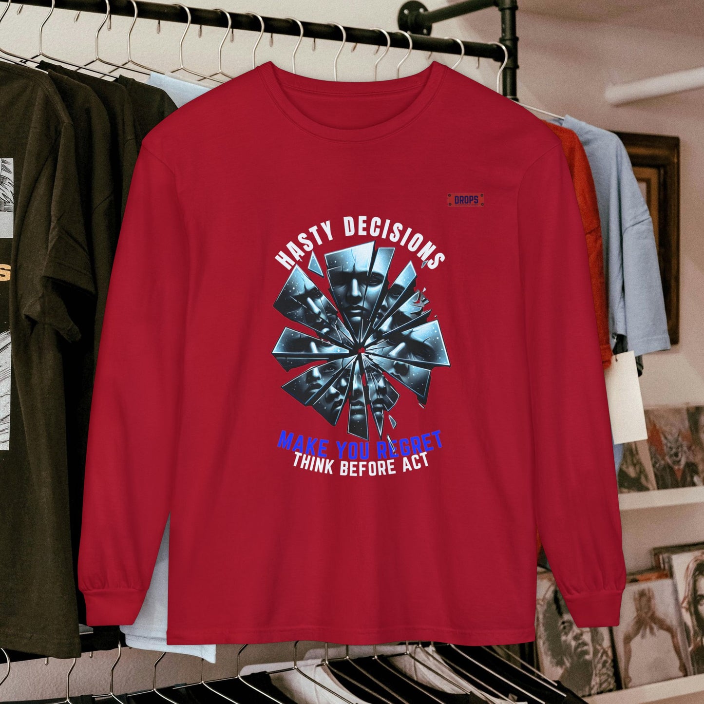 Unisex Long Sleeve T-shirt_ Series N8+ USLSTS PT2WW001_ HSD 009_ Limited Edition Trendy Statement Apparel by WesternWaves: