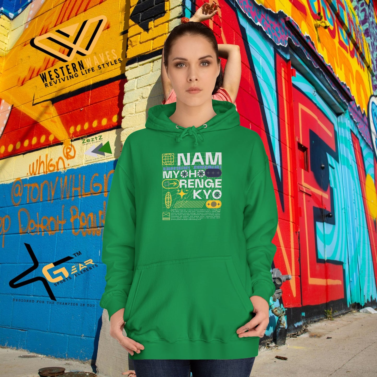 Unisex College Hoodie_ N2+ Series USCH PT2WW006_ Limited Edition Timeless Unisex Design by WesternWaves:
