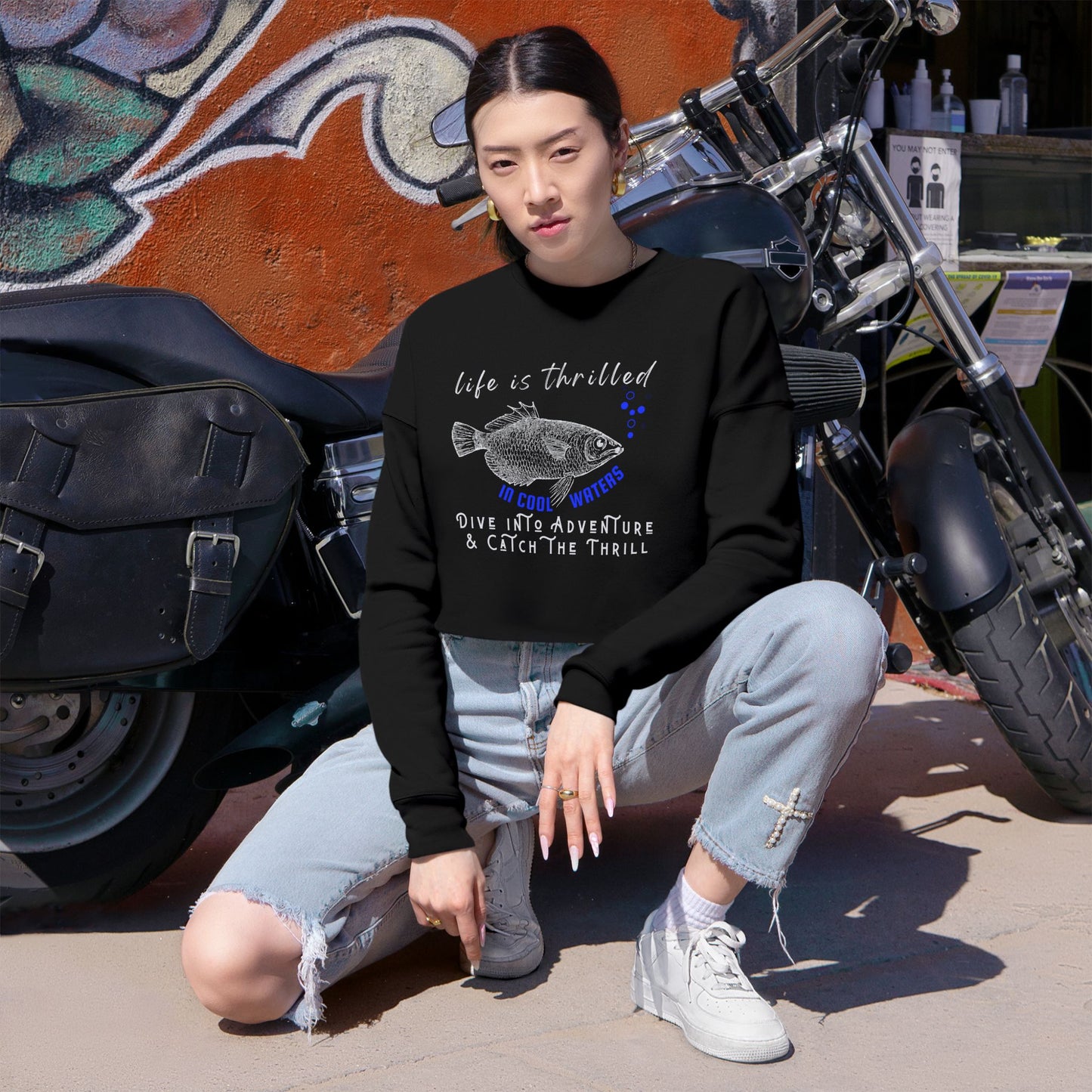 Women's Cropped Sweatshirt_ N3+ Series WCSS PT2WW003_ Limited Edition Utmost Comfort by WesternWaves: