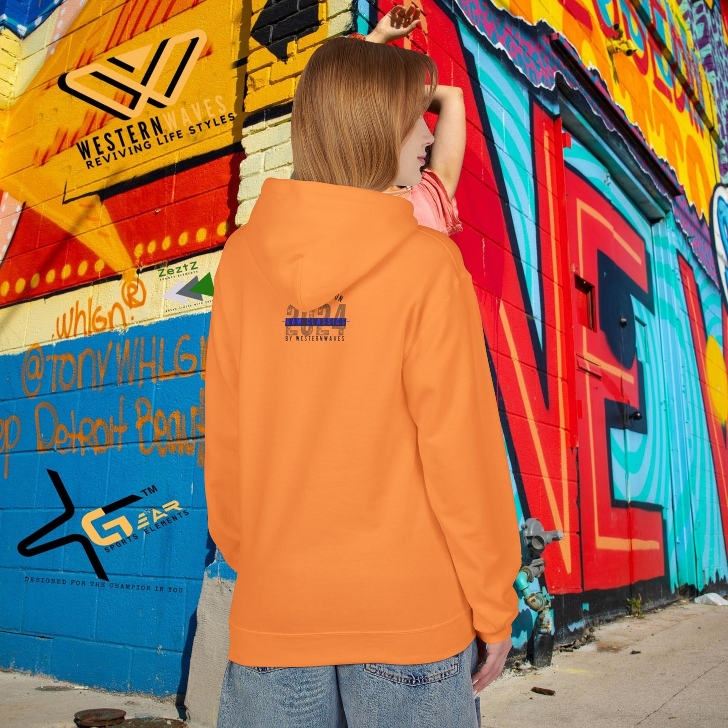 Unisex Midweight Softstyle Fleece Hoodie_ N2+ Series SMWSSFH PT2WW005_Limited Edition Luxuriously Soft 100% Cotton Face by WesternWaves:
