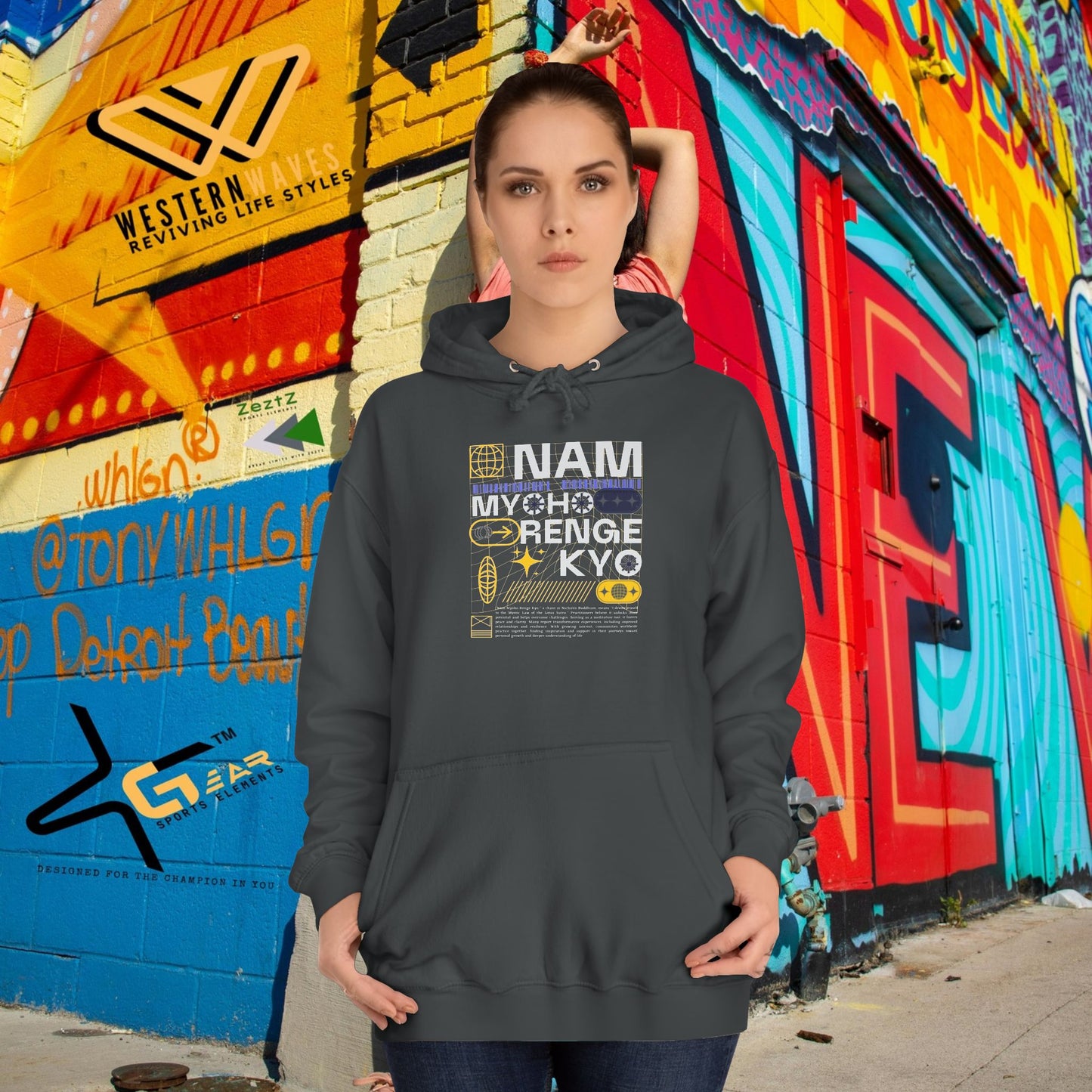 Unisex College Hoodie_ N2+ Series USCH PT2WW006_ Limited Edition Timeless Unisex Design by WesternWaves: