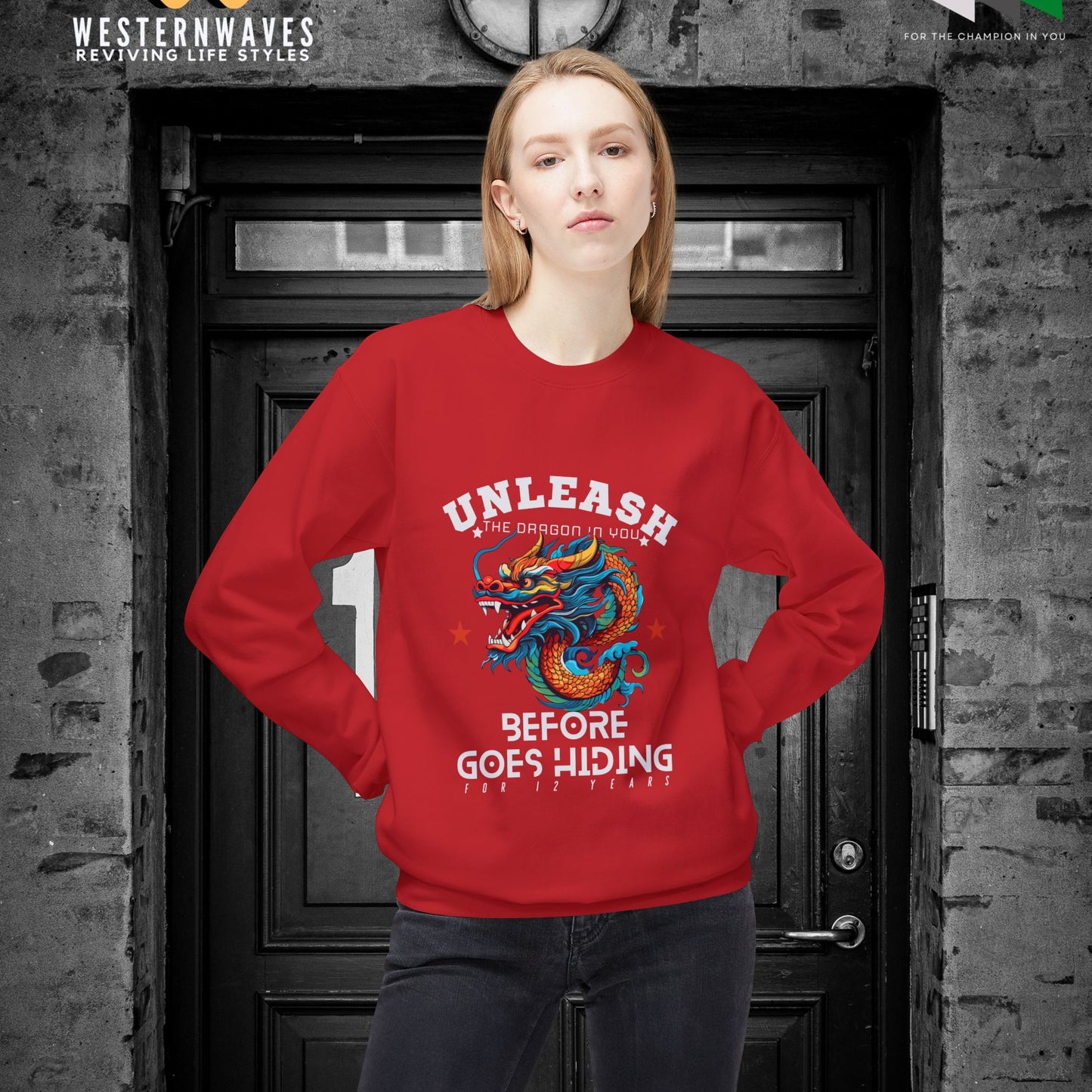 Softstyle Fleece Crewneck Sweatshirt_ N3+ Series SSFCNSS PT2WW001_ Limited Edition Comfort, Durabile & Sustainable Fashion Raw Classic by WesternWaves: