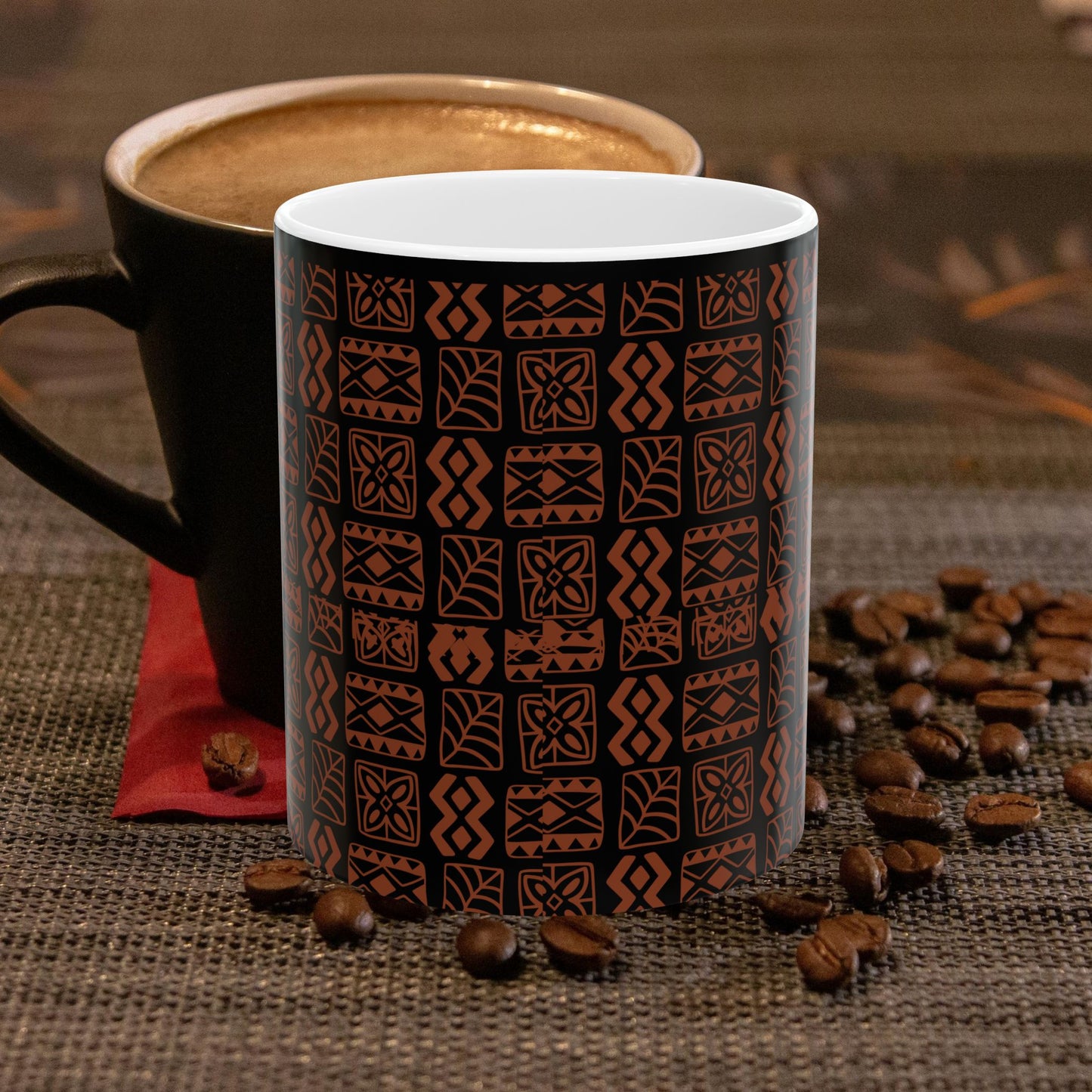 Ceramic Mug 11oz & 15oz_ N7* Series CMUG11OZ&15OZ PT2WW001_ Limited Edition Tribal Pattern Coffee Mug by WestenWaves: