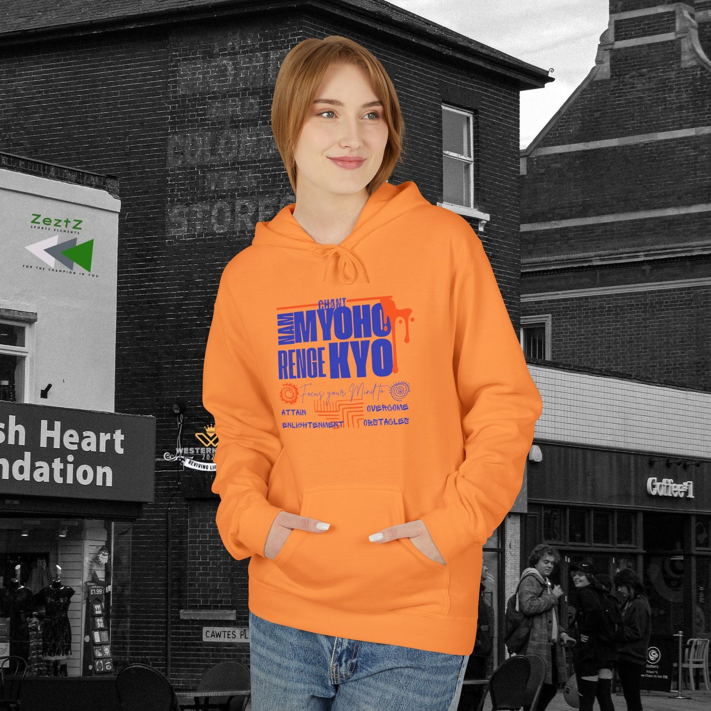 Unisex Midweight Softstyle Fleece Hoodie_ N3+ Series USMWSSFH PT2WW003_ Limited Edition Luxuriously Soft 100% Cotton Face by WesternWaves: