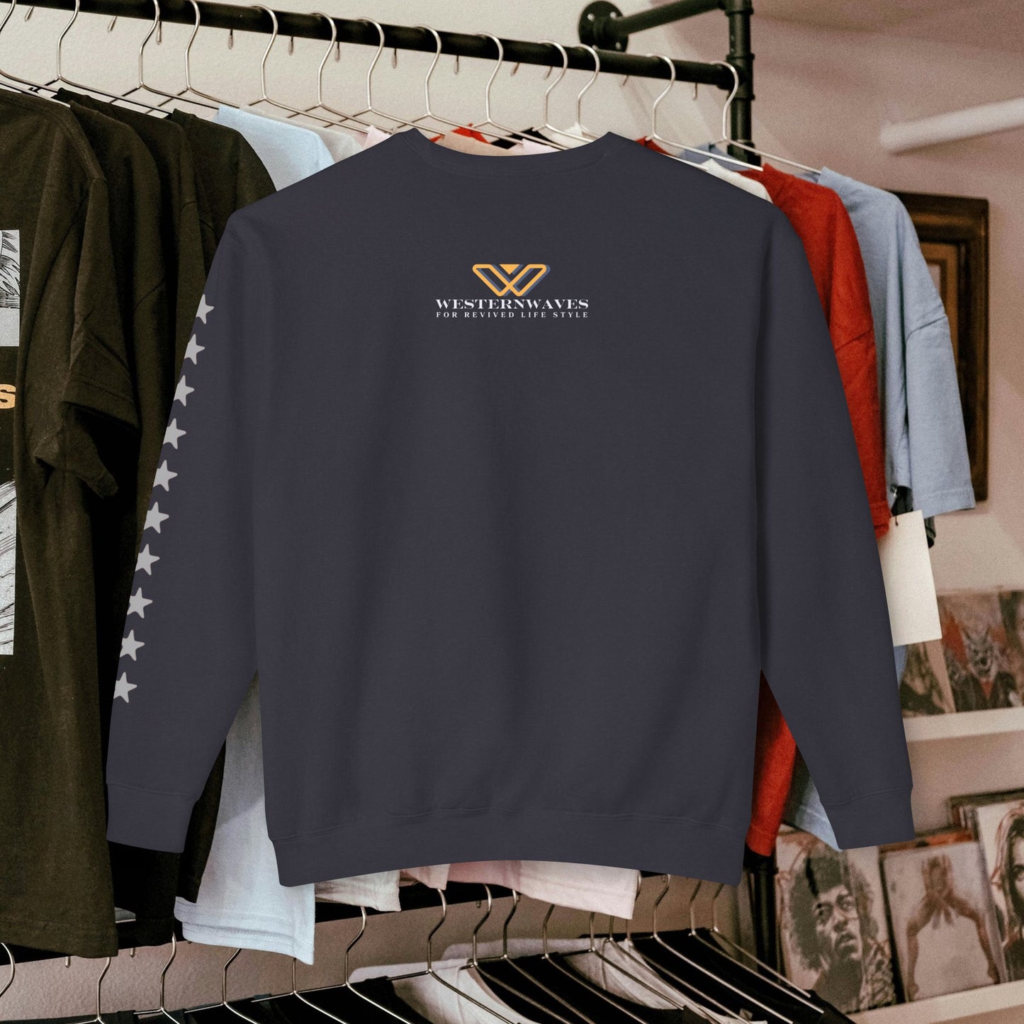 Unisex Lightweight Crewneck Sweatshirt_ N2 Series ULWCSS PT2WW006_ Limited Edition Unparalleled Quality by WesternWaves: