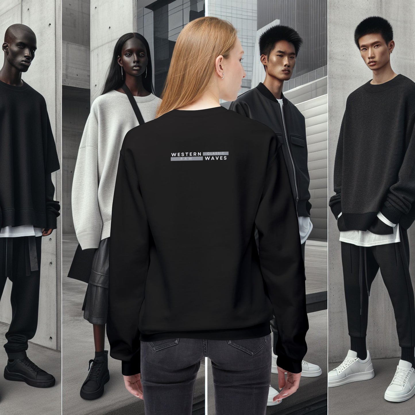 Urban Nomad Fleece Crewneck Sweatshirt_ UWD 0027_ | Cozy Streetwear Style, Perfect for Travel, Gifts, Fall & Winter Layers, Graphic Pullover