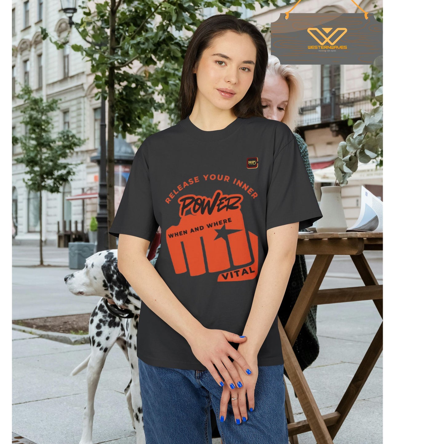 Unisex Heavy Faded Tee_ N+ Series USHFTEE PT2WW011_ Power Vibes Limited Edition Tee by WesternWaves_