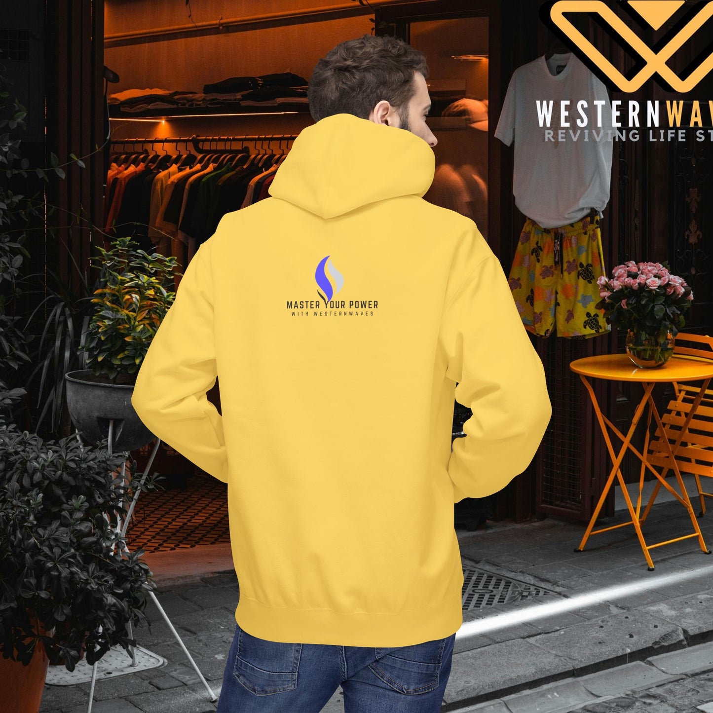Unisex Midweight Softstyle Fleece Hoodie_ N3+ Series USMWSSFH PT2WW003_ Limited Edition Luxuriously Soft 100% Cotton Face by WesternWaves: