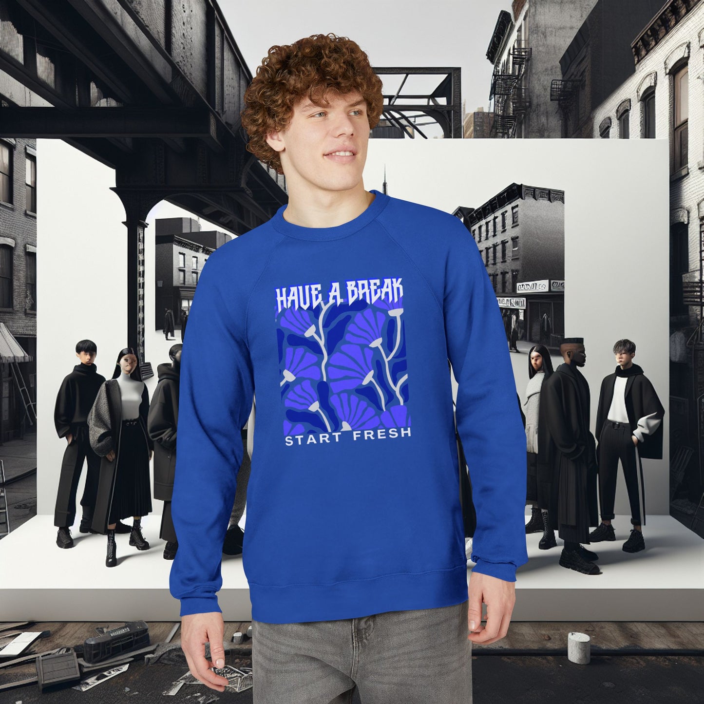Unisex Sponge Fleece Raglan Sweatshirt_ Series UWD 062_ Limited Edition Cozy Fashion Streewear by WesternWaves: