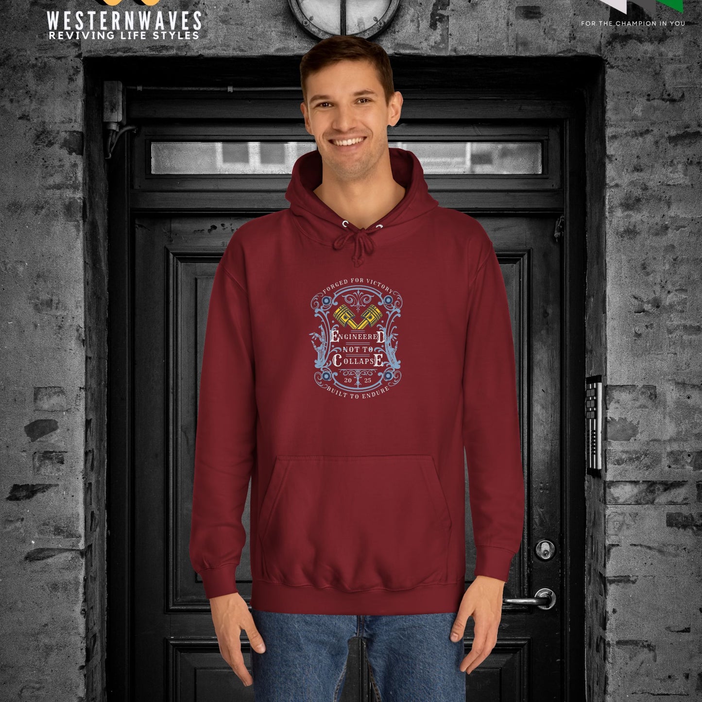 Unisex College Hoodie_ N3+ Series SCH PT2WW004_ Limited Edition Timeless Unisex Design by WesternWaves: