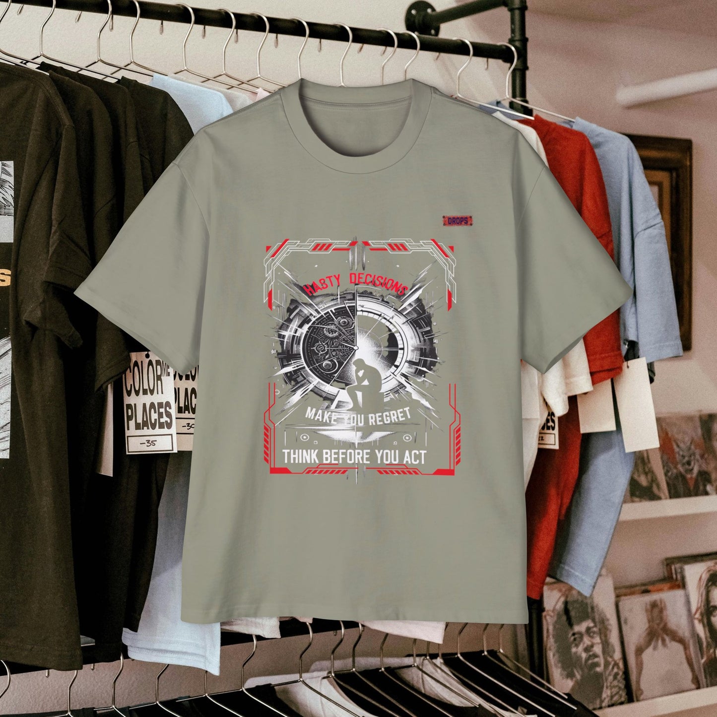 Men's Oversized Graphic Tee_ Series N8+ MENSOSGTEE PT2WW001_ Series SHD 008_ Limited Edition Unique Casual Wear by WesternWaves: