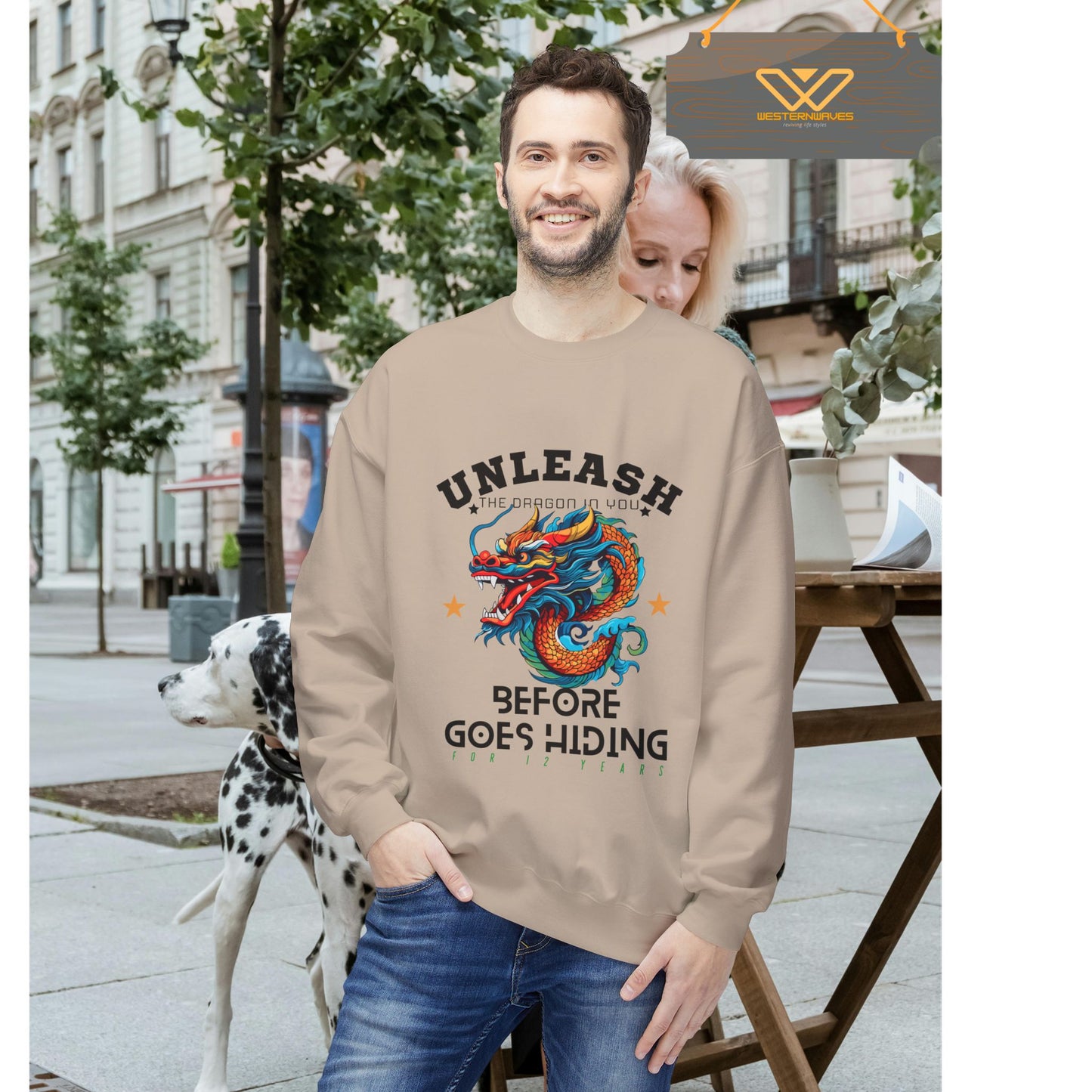 Unisex Midweight Softstyle Fleece Crewneck Sweatshirt_ N3+ Series USMWSSFCNSS PT2WW001_ Limited Edition Stylish Eco-conscious Raw Classic by WesternWaves: