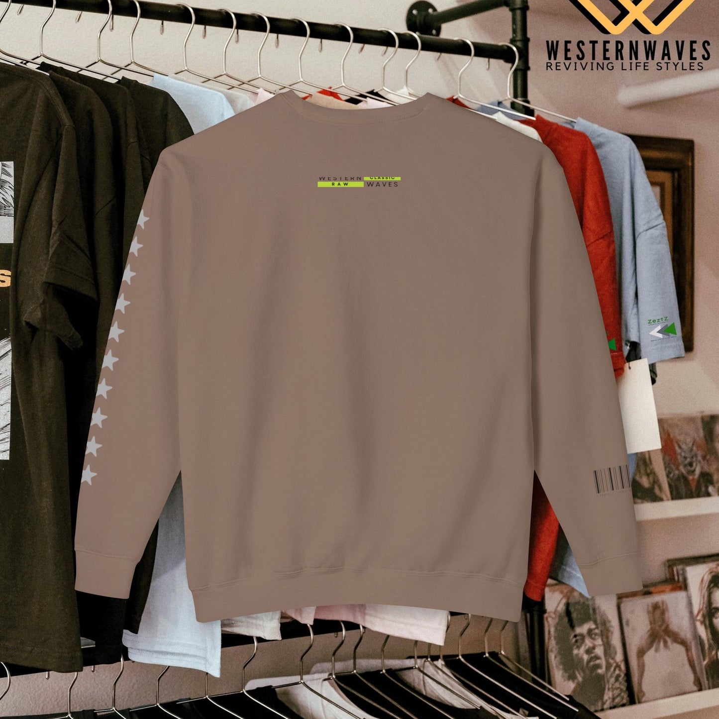 Unisex Lightweight Crewneck Sweatshirt_ N3+ Series ULWCSS PT2WW012_ Limited Edition Unparalleled Quality by WesternWaves: