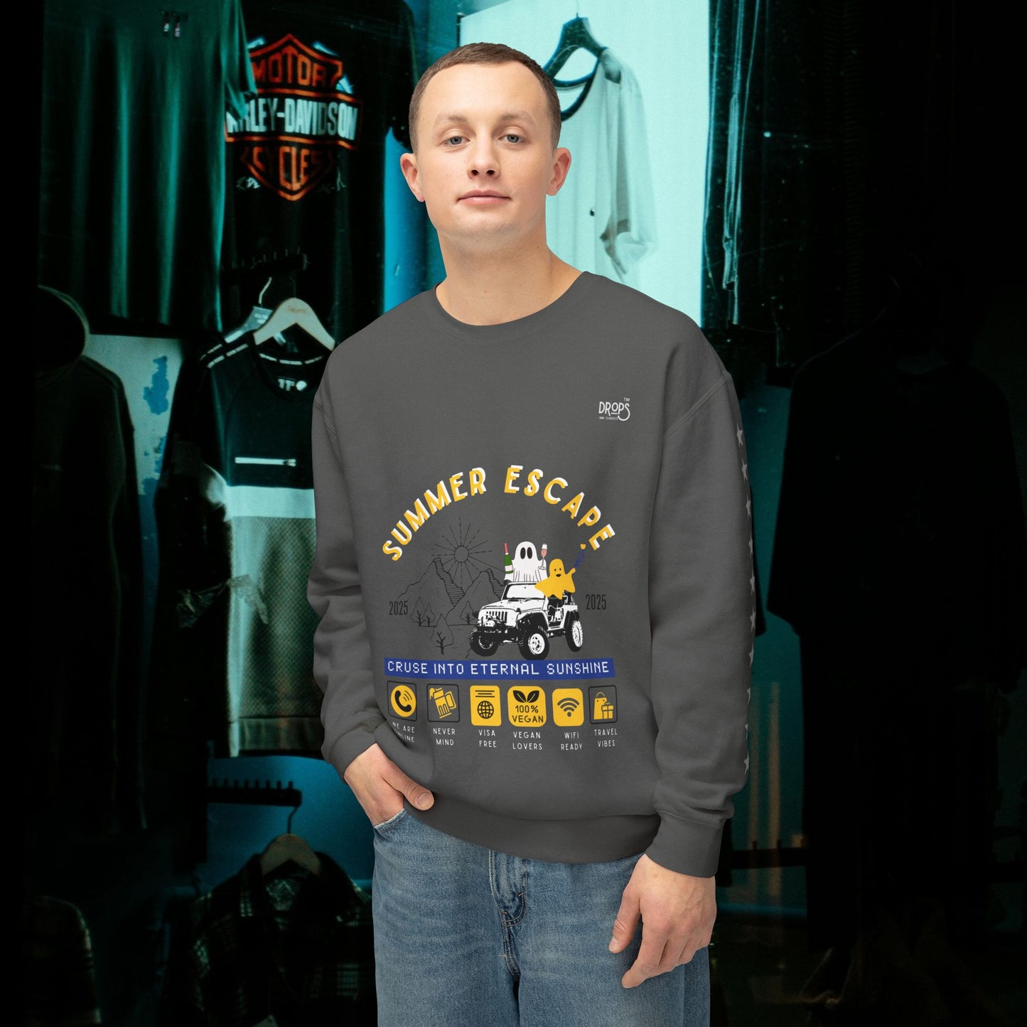 Unisex Summer Escape Crewneck Sweatshirt - Cruise into Eternal Sunshine_ 10 May 2025_ 001