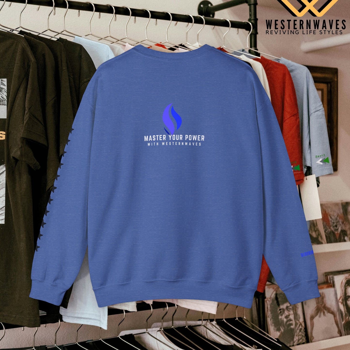 Unisex Heavy Blend™ Crewneck Sweatshirt_ N3+ Series UHBCSS PT2WW032_ Limited Edition Pure Luxury By WesternWaves: