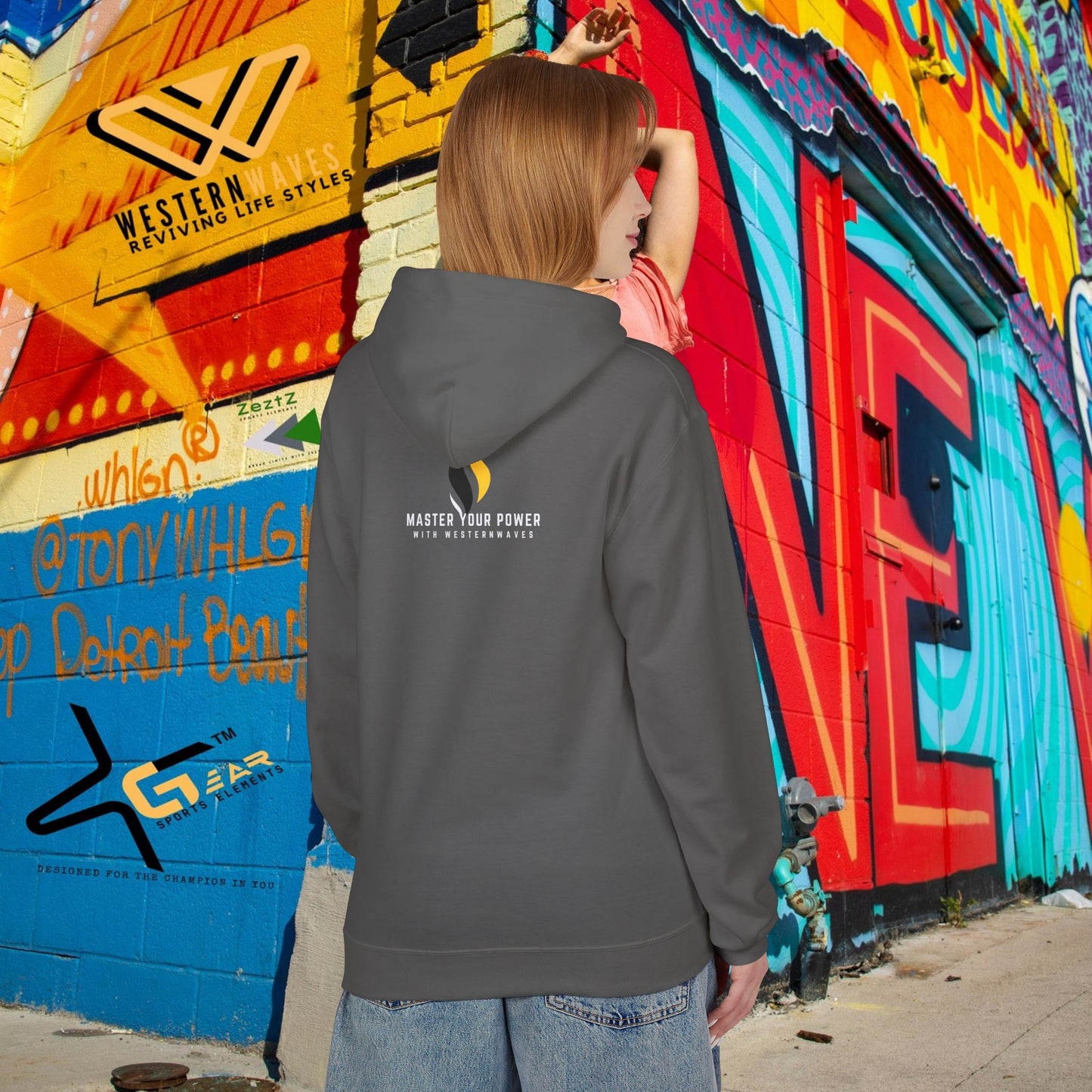 Unisex Midweight Softstyle Fleece Hoodie_ N3+ Series USMWSSFH PT2WW002_ Limited Edition Luxuriously Soft 100% Cotton Face by WesternWaves: