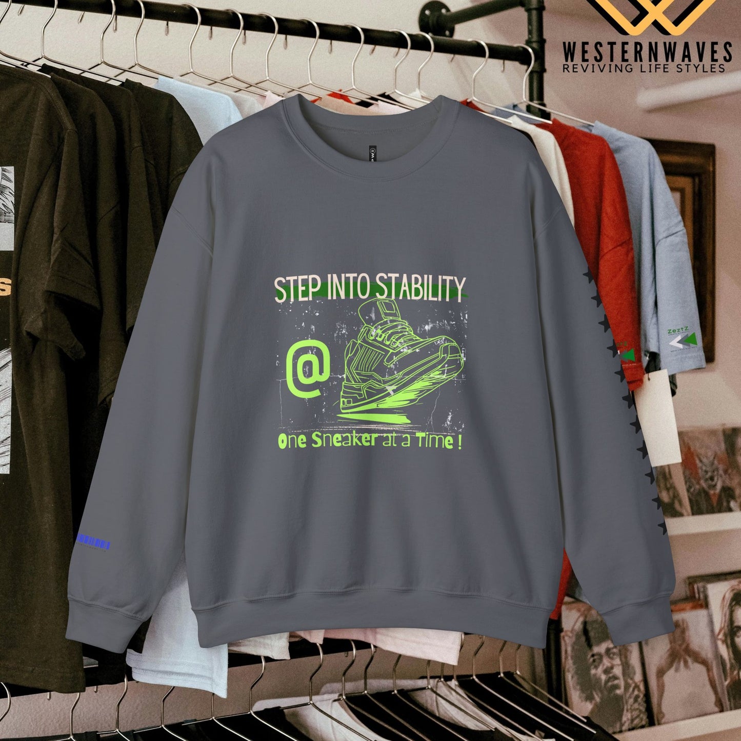 Unisex Heavy Blend™ Crewneck Sweatshirt_ N3+ Series UHBCSS PT2WW032_ Limited Edition Pure Luxury By WesternWaves: