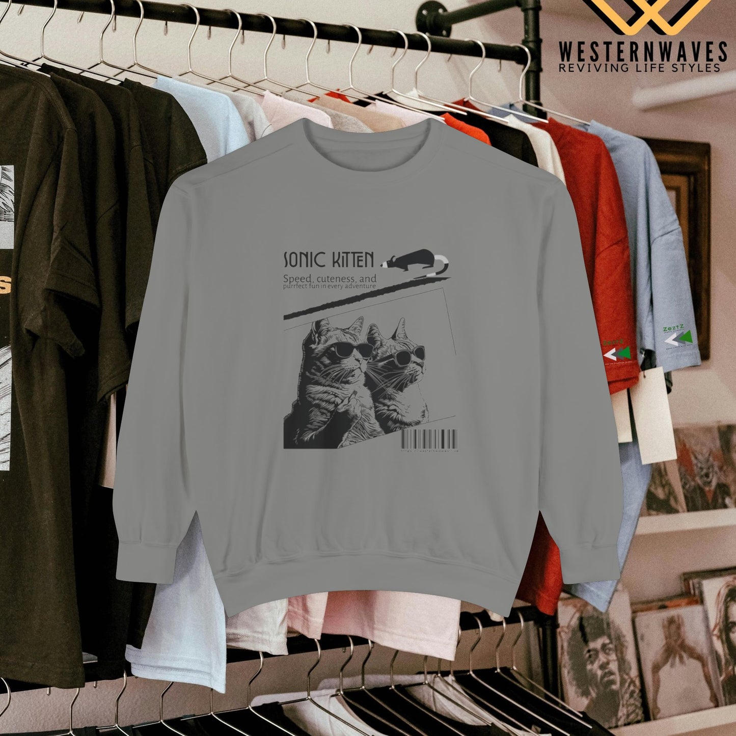 Unisex Garment-Dyed Sweatshirt_ N3+ Series SPW UGDSS PT2WW003_WesternWaves Limited Edition
