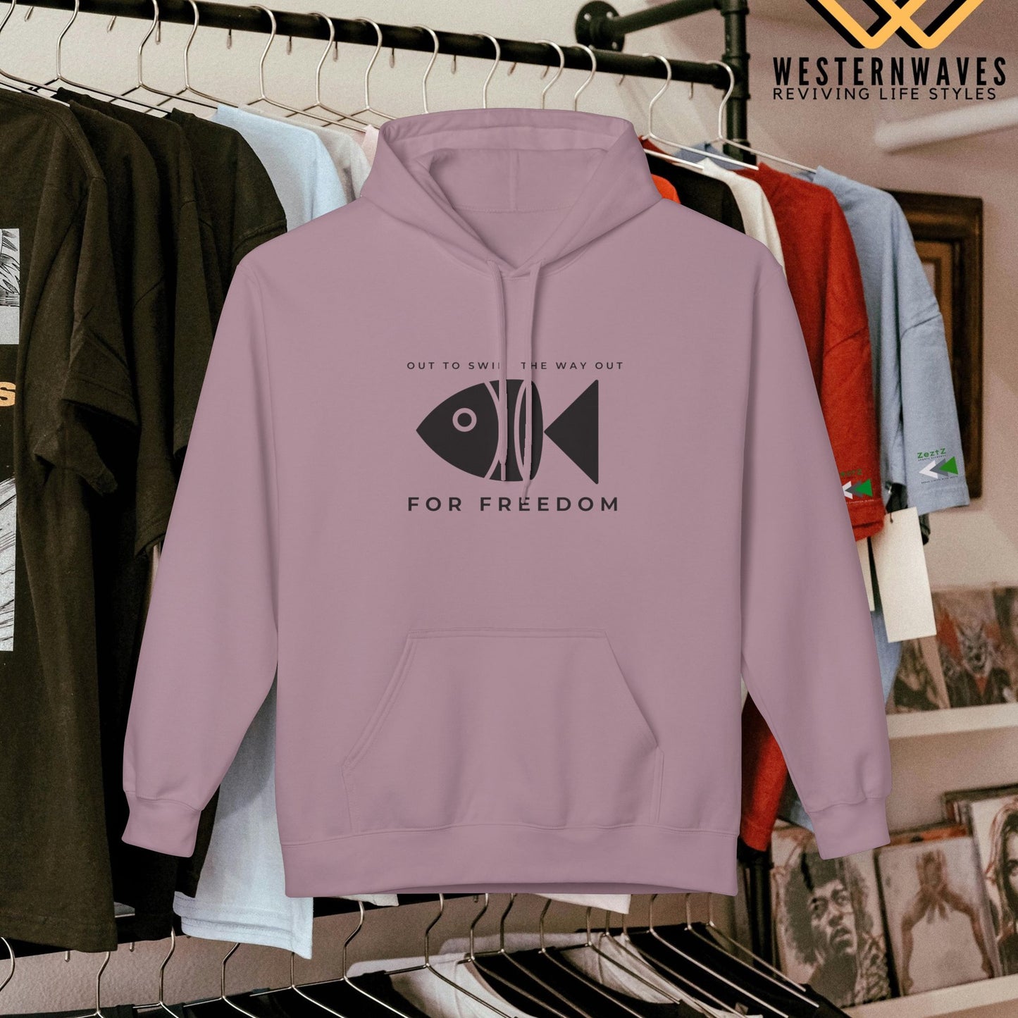 Unisex Midweight Softstyle Fleece Hoodie_ N3+ Series USMWXXFH PI2WW001_ Limited Edition by WesternWaves: