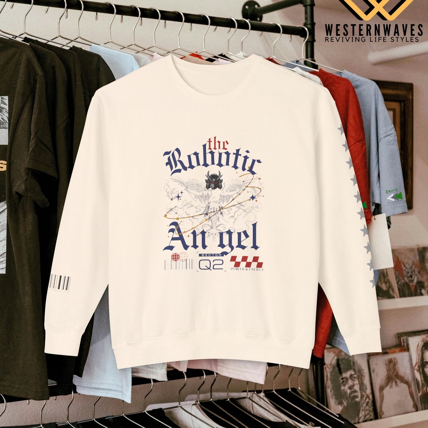 Unisex Lightweight Crewneck Sweatshirt_ N3+ Series ULWCSS PT2WW012_ Limited Edition Unparalleled Quality by WesternWaves: