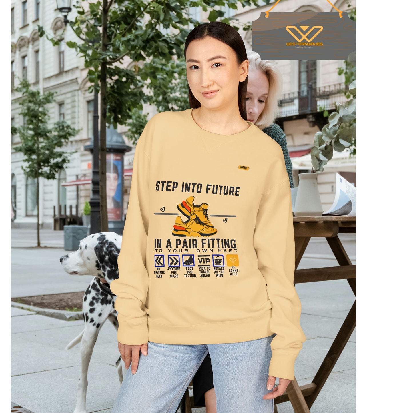 Unisex ComfortWash® Garment Dyed Crewneck Sweatshirt_ N7* Series USCGDCNSS PT2WW001_ Limited Edition Comfort & Retro Flair by WesternWaves: