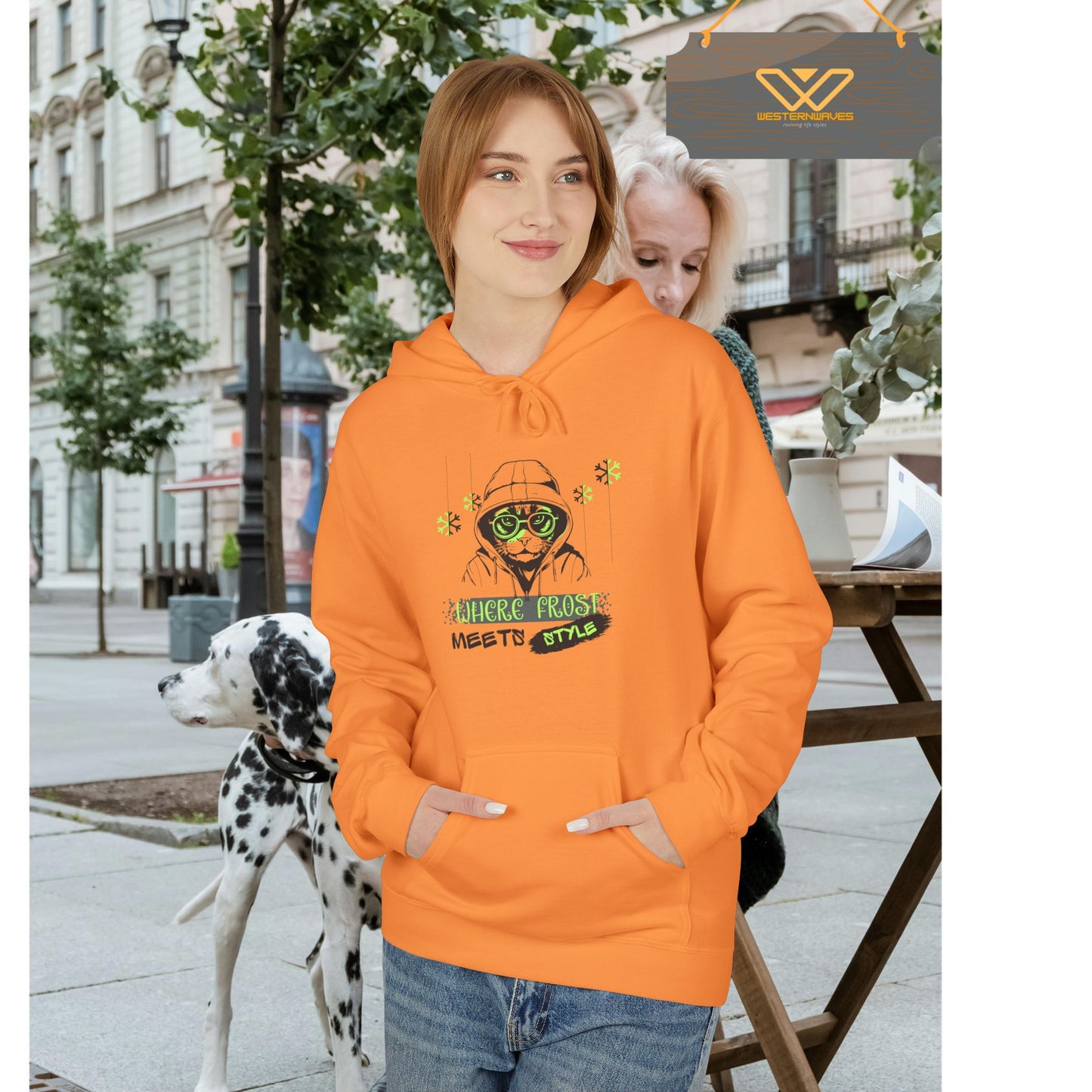 Unisex Midweight Softstyle Fleece Hoodie_ N3+ Series USMWSSFH PT2WW001_ Limited Edition Luxuriously Soft 100% Cotton Face by WesternWaves: