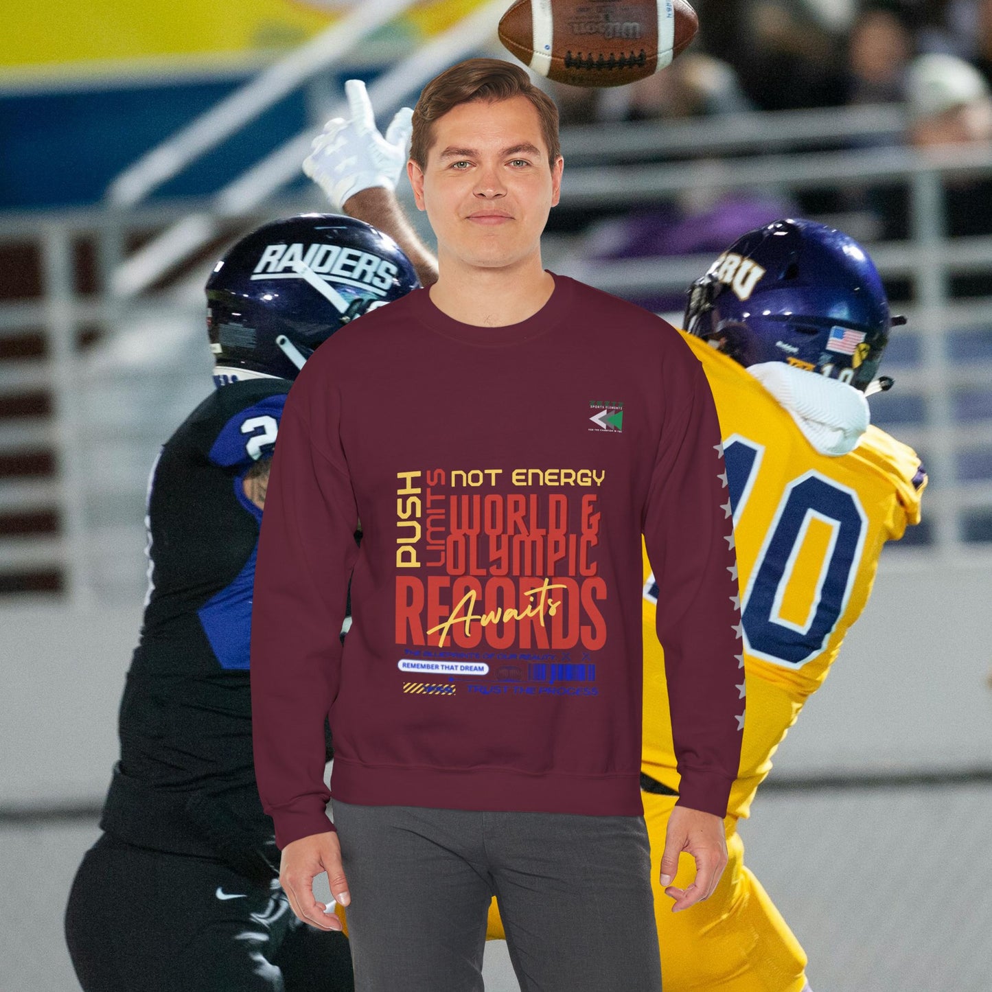 Unisex Heavy Blend™ Crewneck Sweatshirt_ N2 Sports Series UHBCSS PT2WW006_ Limited Edition ‘Zeztz’ Brand Sports Elements by WesternWaves: